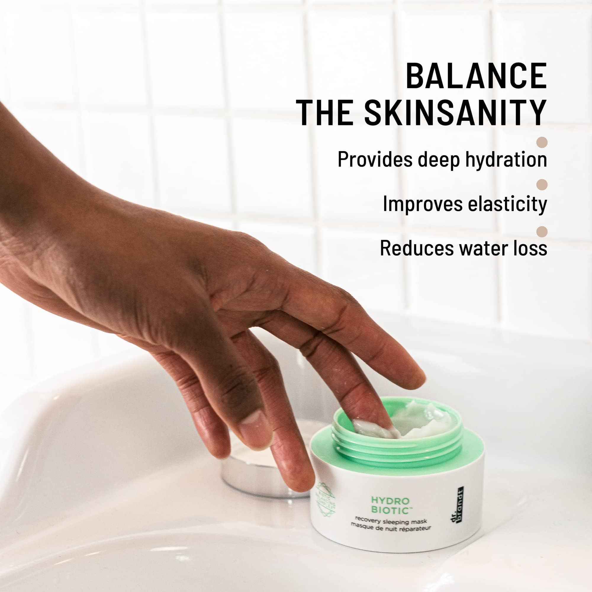 Dr. Brandt Hydro Biotic Recovery Sleeping Mask. Leave-On Sleeping Mask That Deeply Hydrates And Reduces Redness. Helps Strengthe
