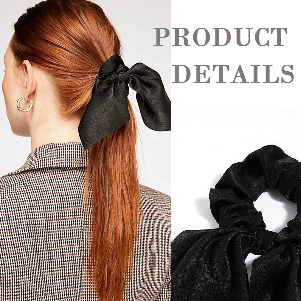 14 PCS Bow Hair Scrunchies Bunny Ears Silk Scrunchies Hair Ties Bobbles Elastic Hair Ties Ropes Ponytail Holder Hair Accessories