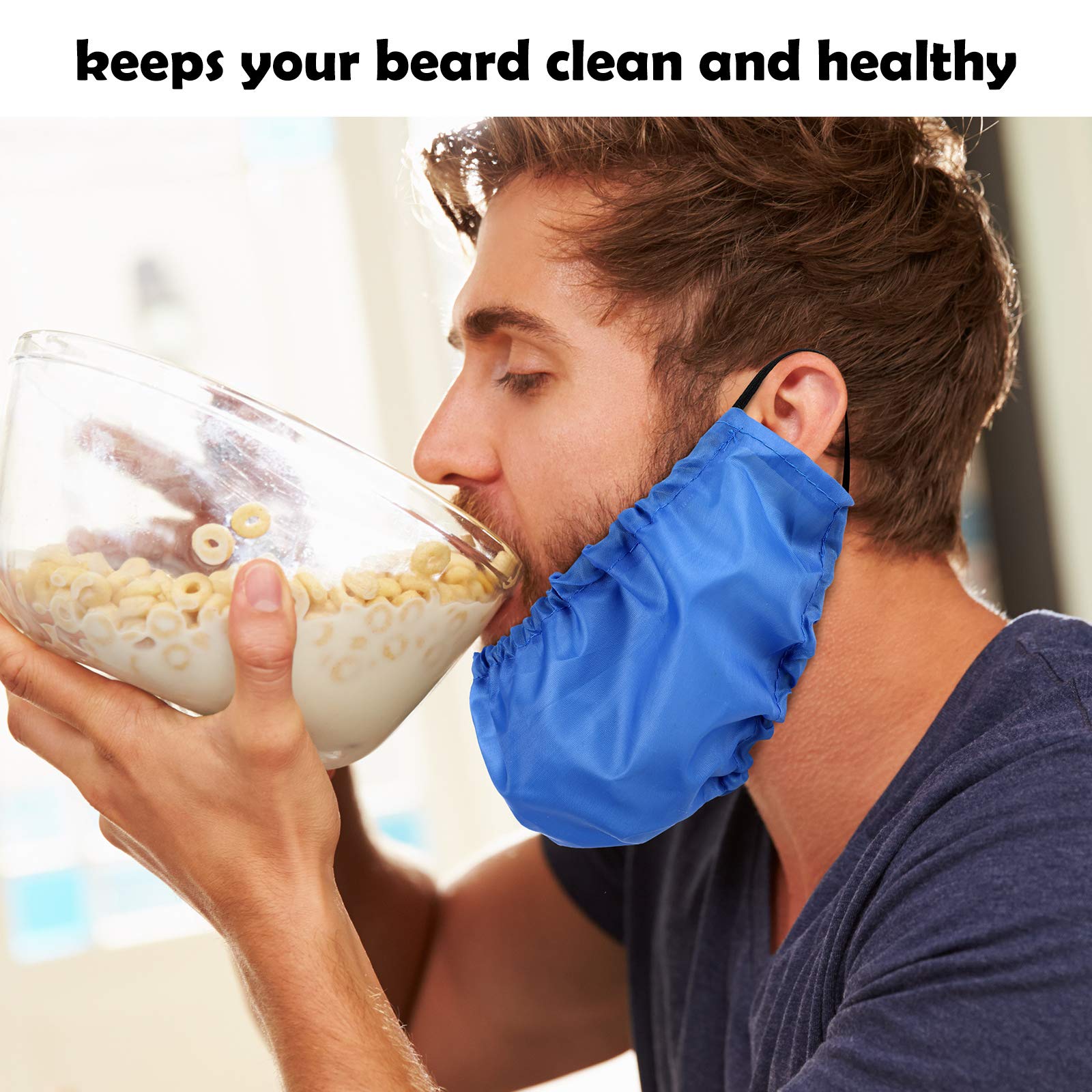 9 Pieces Beard Bandana Beard Covers Facial Beard Apron Caps Facial Beard Guard Bedtime Bib(Black, Blue, Coffee)