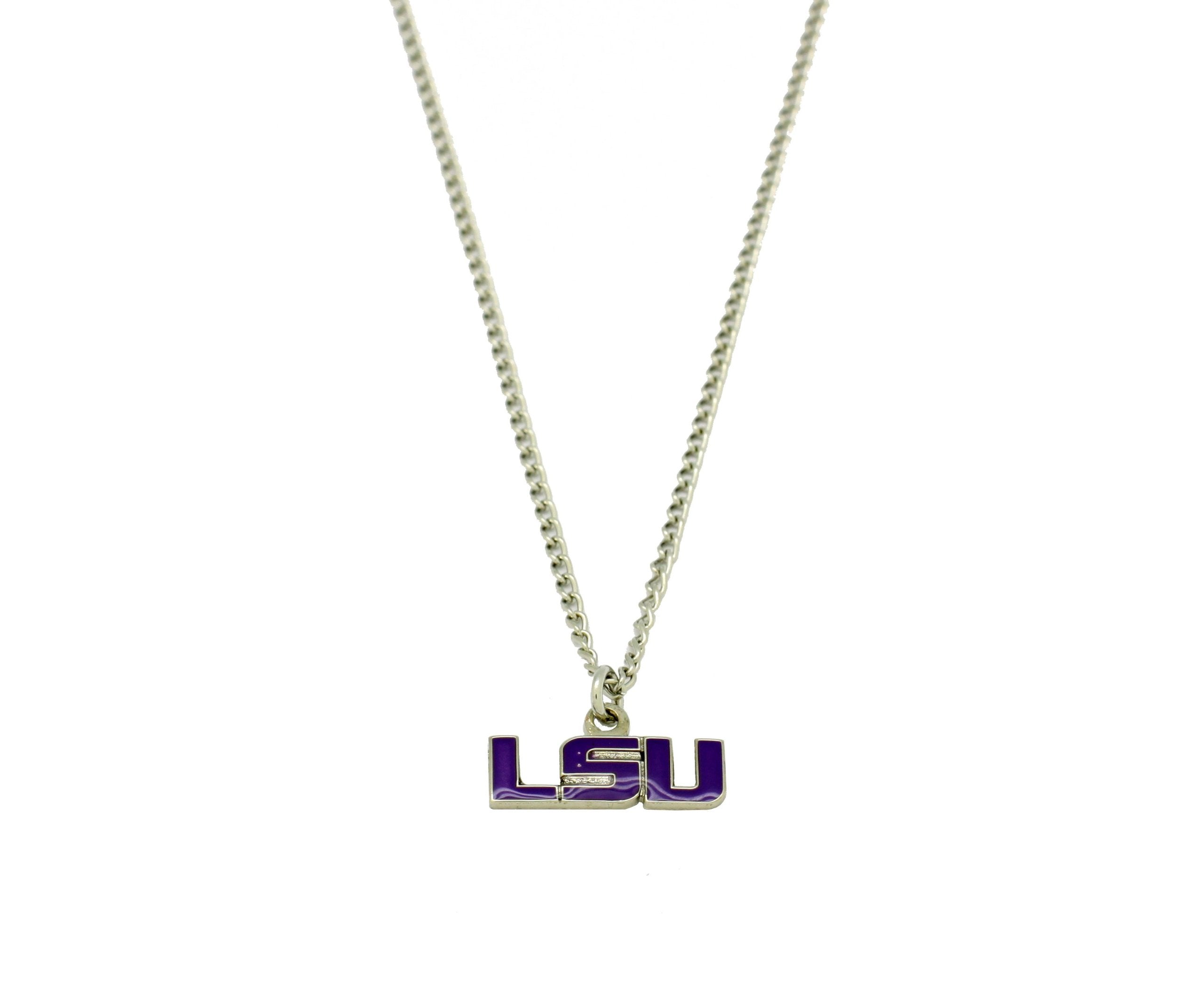 aminco NCAA LSU Tigers Team Logo Pendant Necklace, Purple, Gold