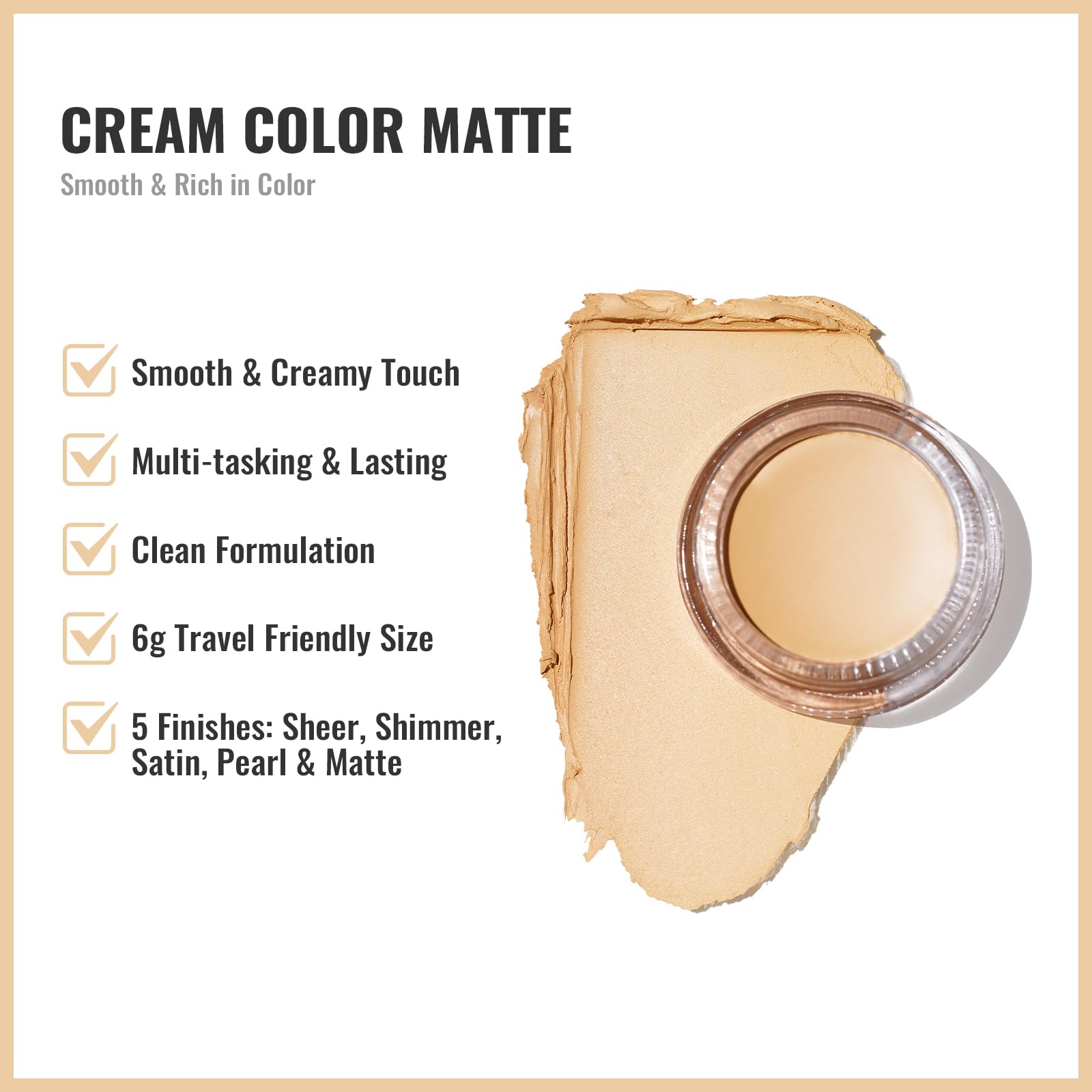 Oulac Matte Eyeshadow 3-In-1 Eyeshadow Eye Primer&Eyeliner Highly Pigmented Waterproof Smudge-Proof Long Lasting Wear Smooth&Ble