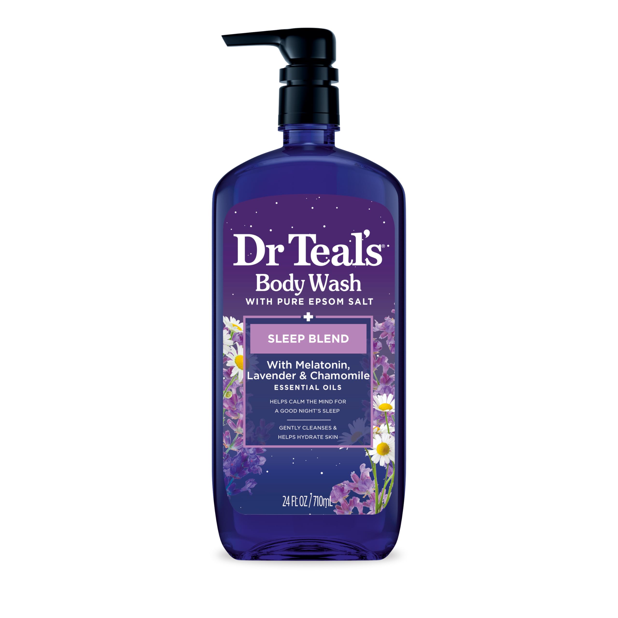 Dr Teals Sleep Body Wash with Melatonin, Lavender & Chamomile & Essential Oil Blend, 24 fl oz.