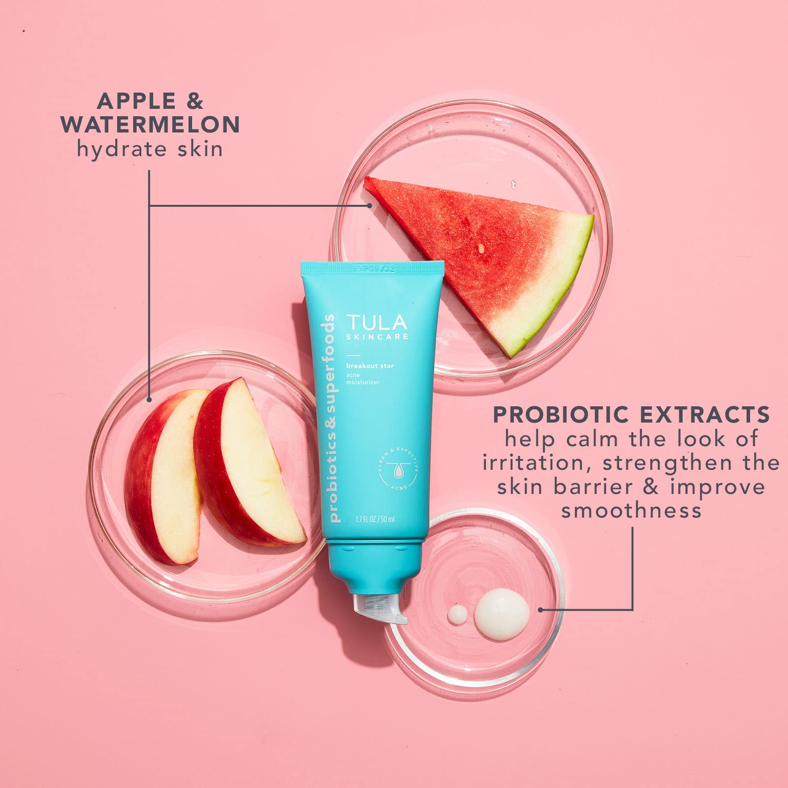 Tula Skin Care Breakout Star - Acne Moisturizer, Prevents & Treats Mild Breakouts, Brightens Marks, Soothes Skin, Contains Probi