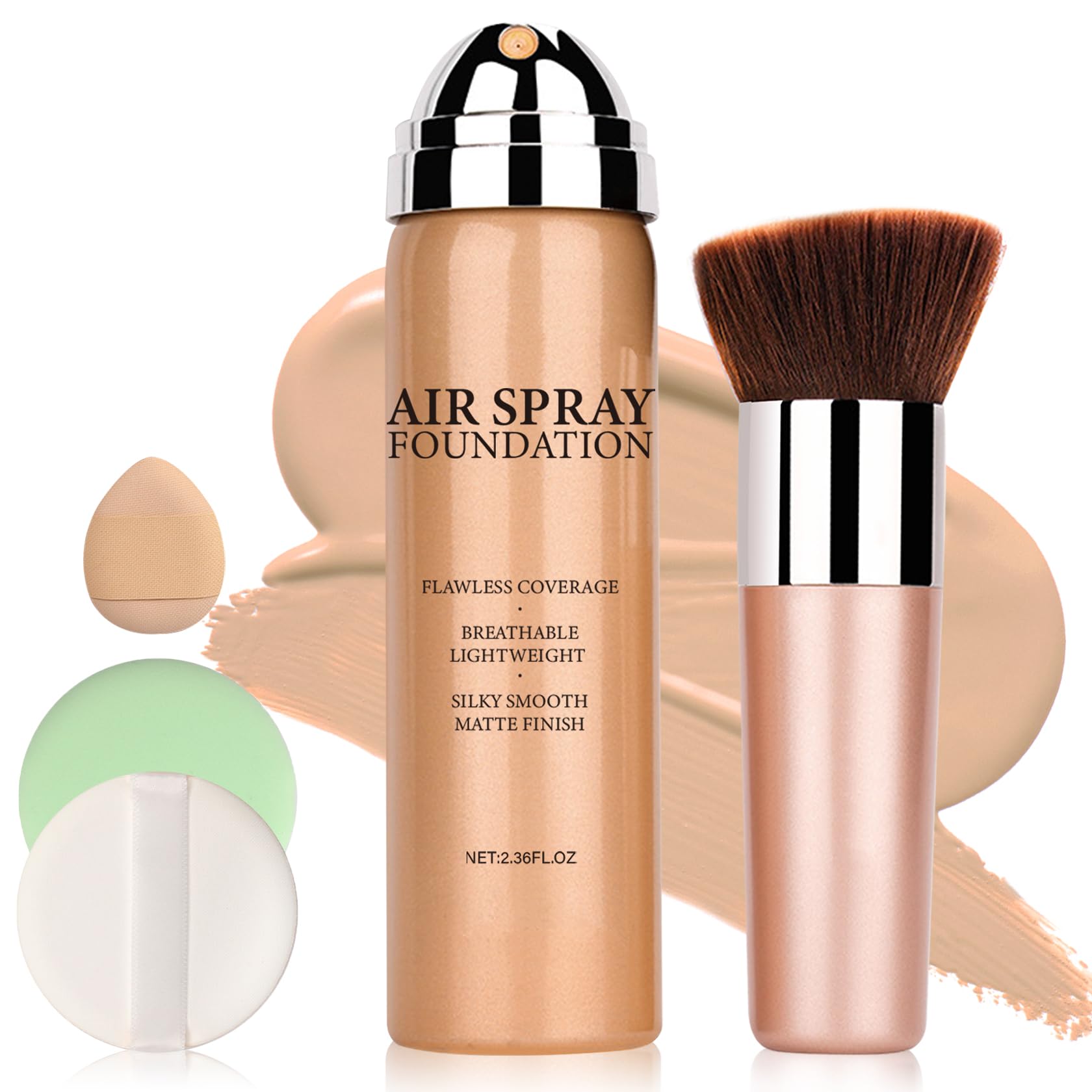 Lzxlukgir Airbrush Flawless Setting Spray,Hydrating Full Coverage Foundation For Smooth Radiant Finish,Breathable Blendable,Ligh