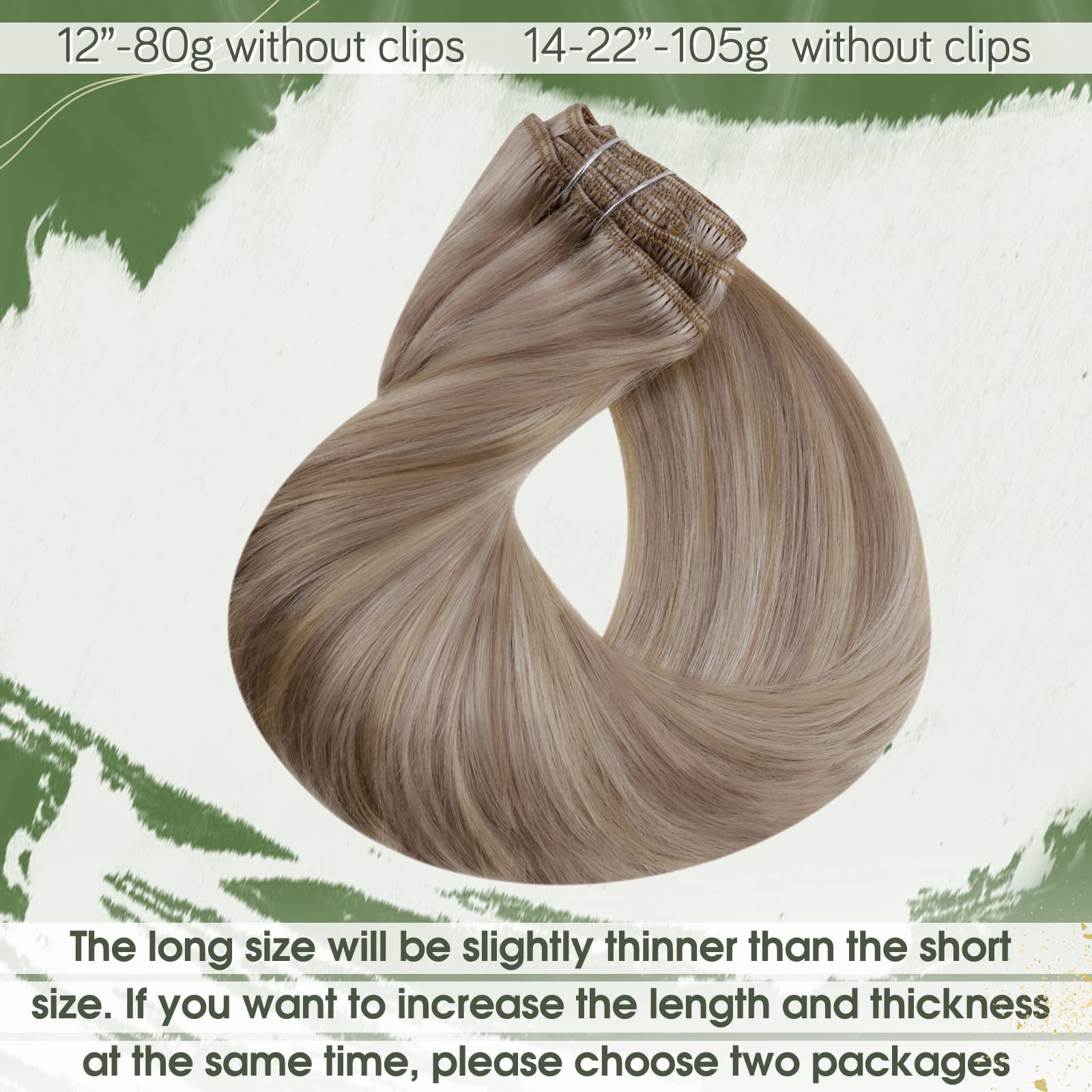 Hetto Blonde Hair Extensions Clip In Human Hair Ash Blonde Highlighted Bleach Blonde Natural Clip In Hair Extensions Real Human