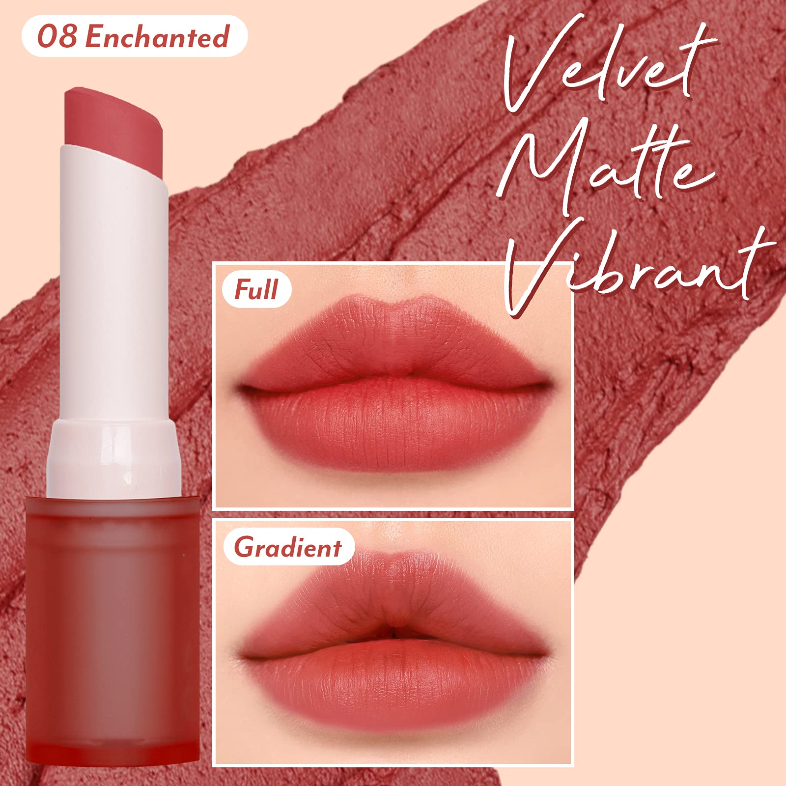 I'M MEME Velvet Lipstick - Drawing Atelier | Highly-Pigmented, Long-lasting, Velvet-matte Finish, 08 Enchanted, 0.12 Oz