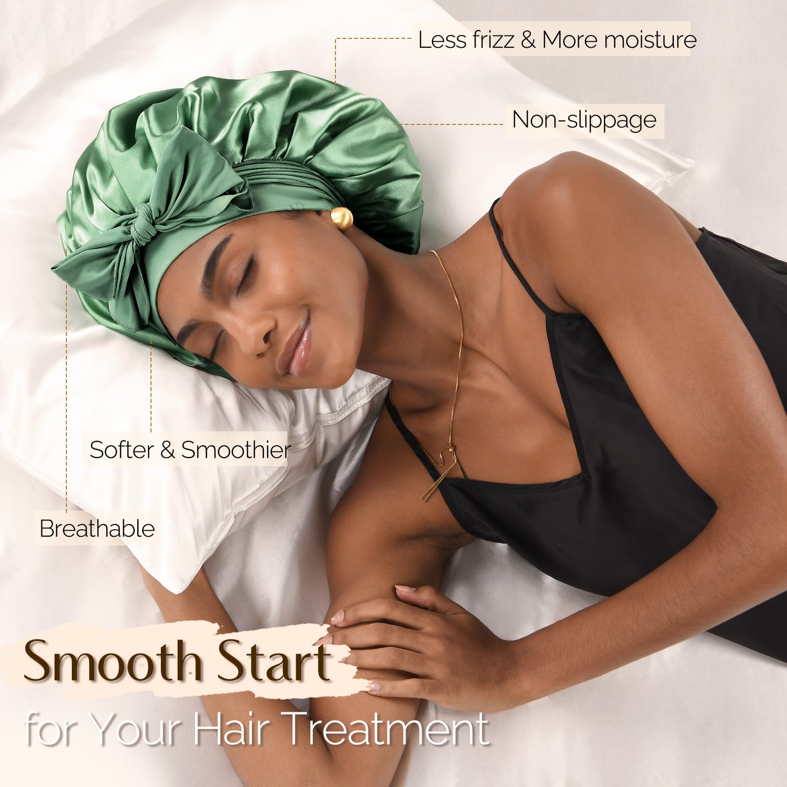 Yanibest Large Jumbo Satin Hair Bonnets For Sleeping Double Layer Satin Lined Shower Cap For Women Men Cap For Curly Natural Hai