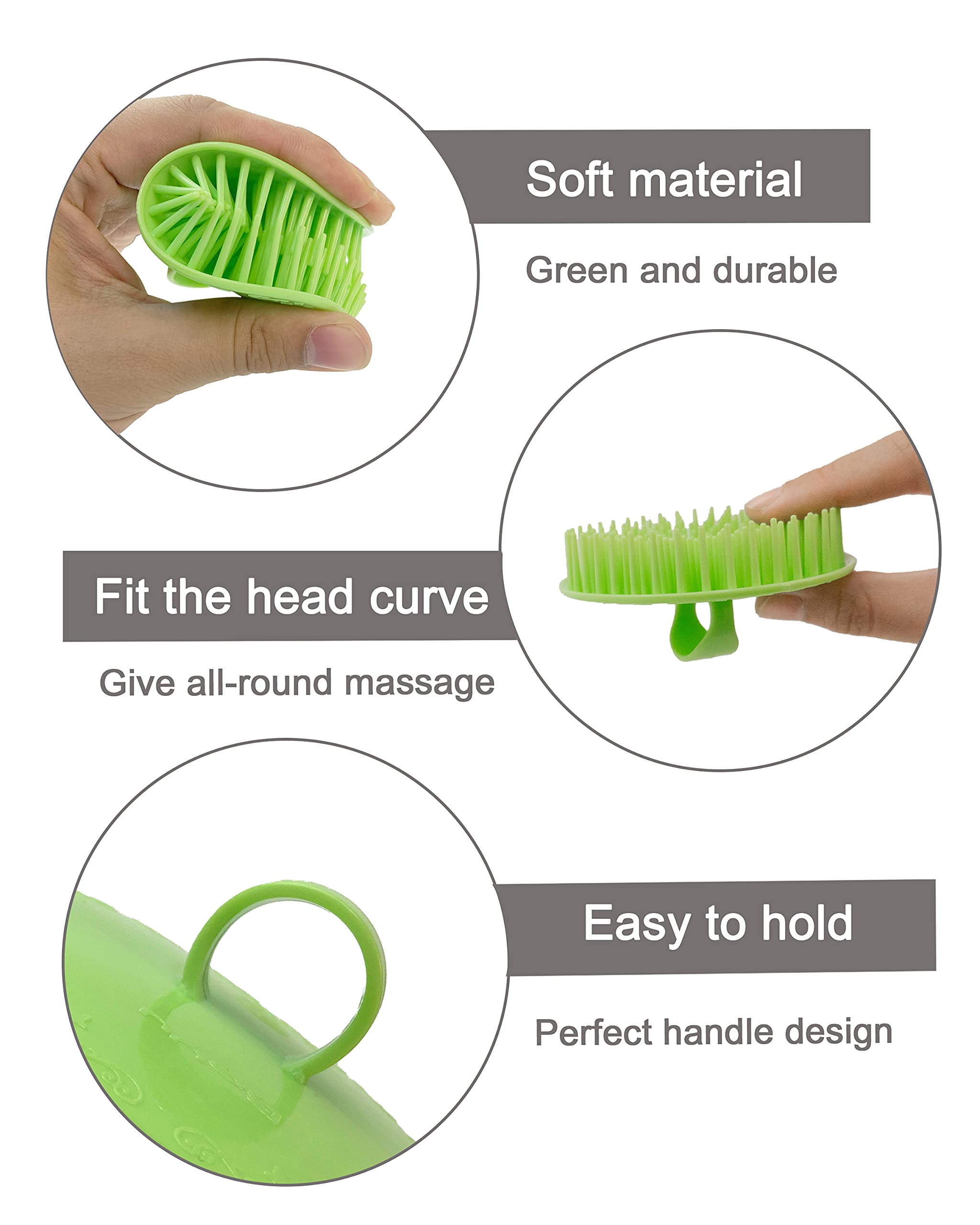 Hair Scalp Scrubber, 6 Pcs Scalp Massager Shampoo Brush, Plastic Shower Head Dandruff Comb, Washing Scrub Brushes For Kids Toddl