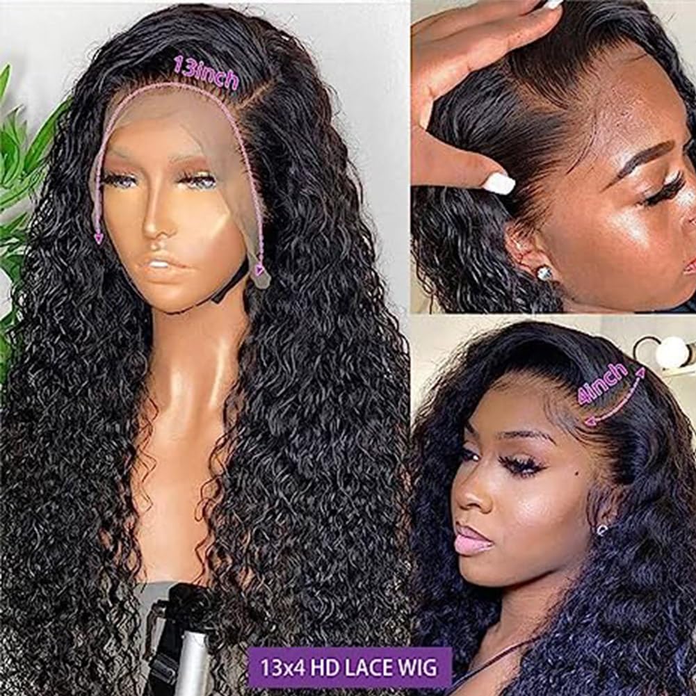 Glueless Wigs Human Hair Pre Pluck 180% Density 13X4 Wet And Wavy Water Curly Hd Lace Front Wigs Human Hair Pre Pluck With Baby