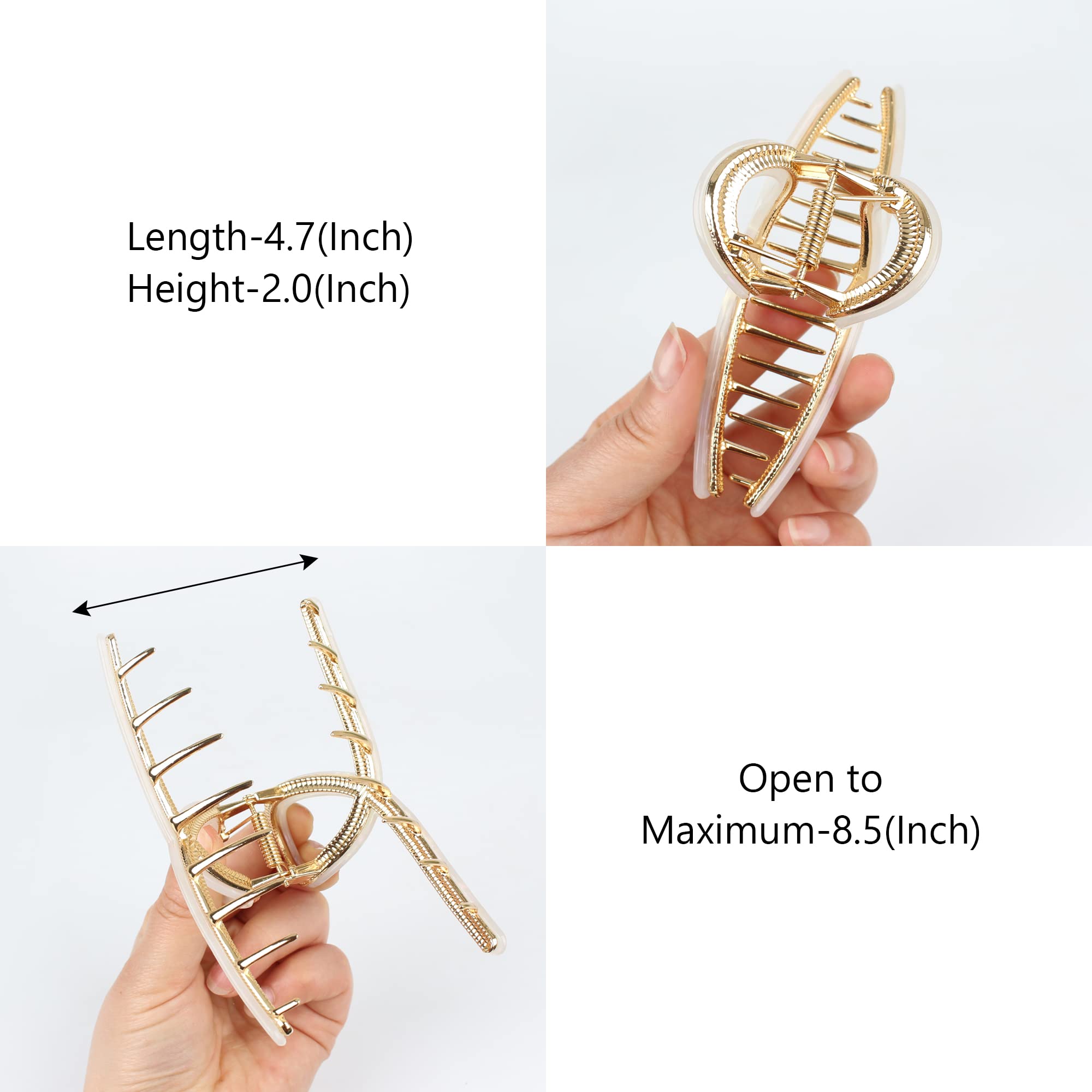 Big Hair Claw Clips Metal Hair Claw for Women Butterfly Hair Claw for Girl's Acetate Metal Hair Clamps Strong Hold Hair Claw 4.7