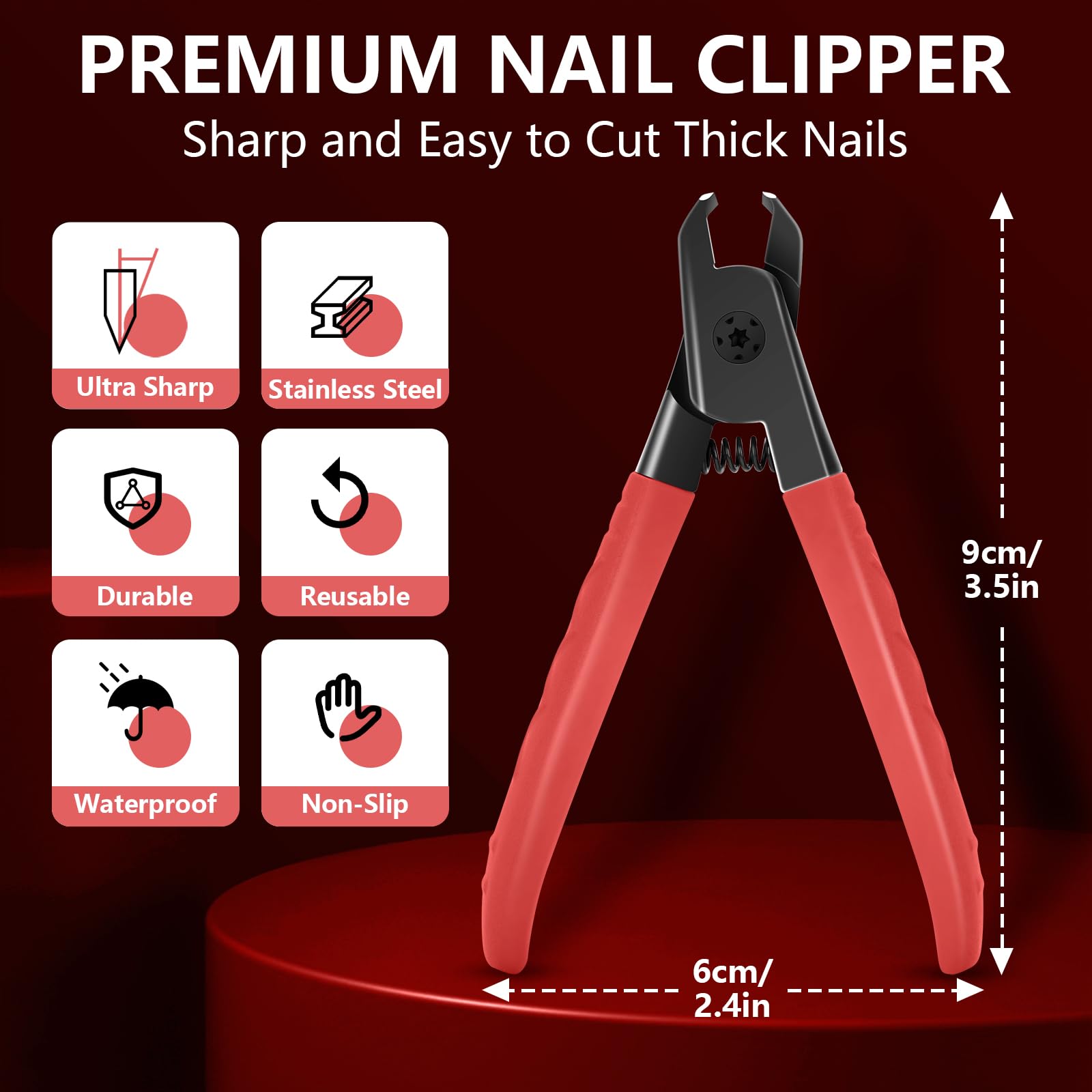 Nail Clippers For Thick Nails, Upgraded Large Nail Clippers For Men, Senior Toenail Clippers For Thick Nail Big Open Jaw Nail Cl