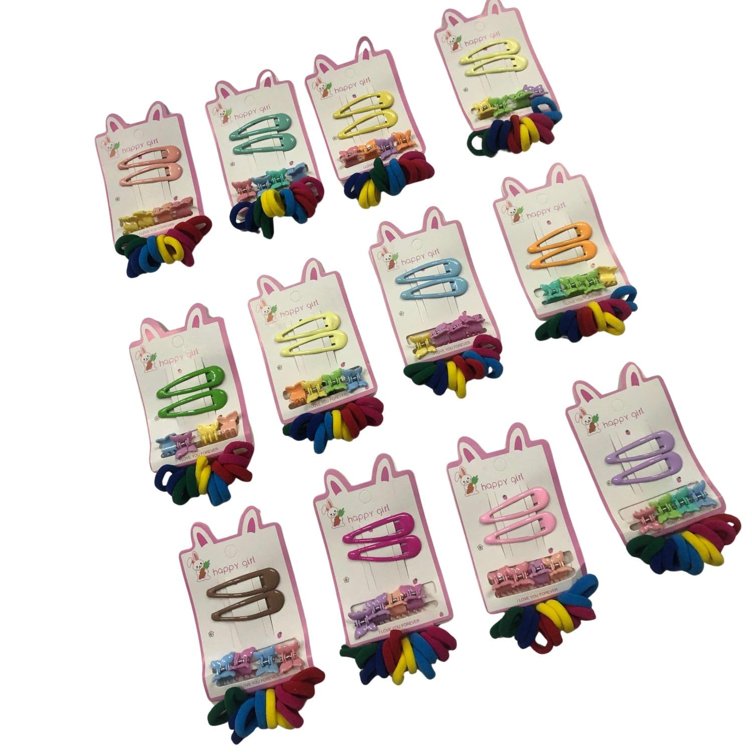 Samyak 12 Set Of Hair Clips Combo Girls Navratri Kanya Pujan Colorful Hair Accessories Gifts