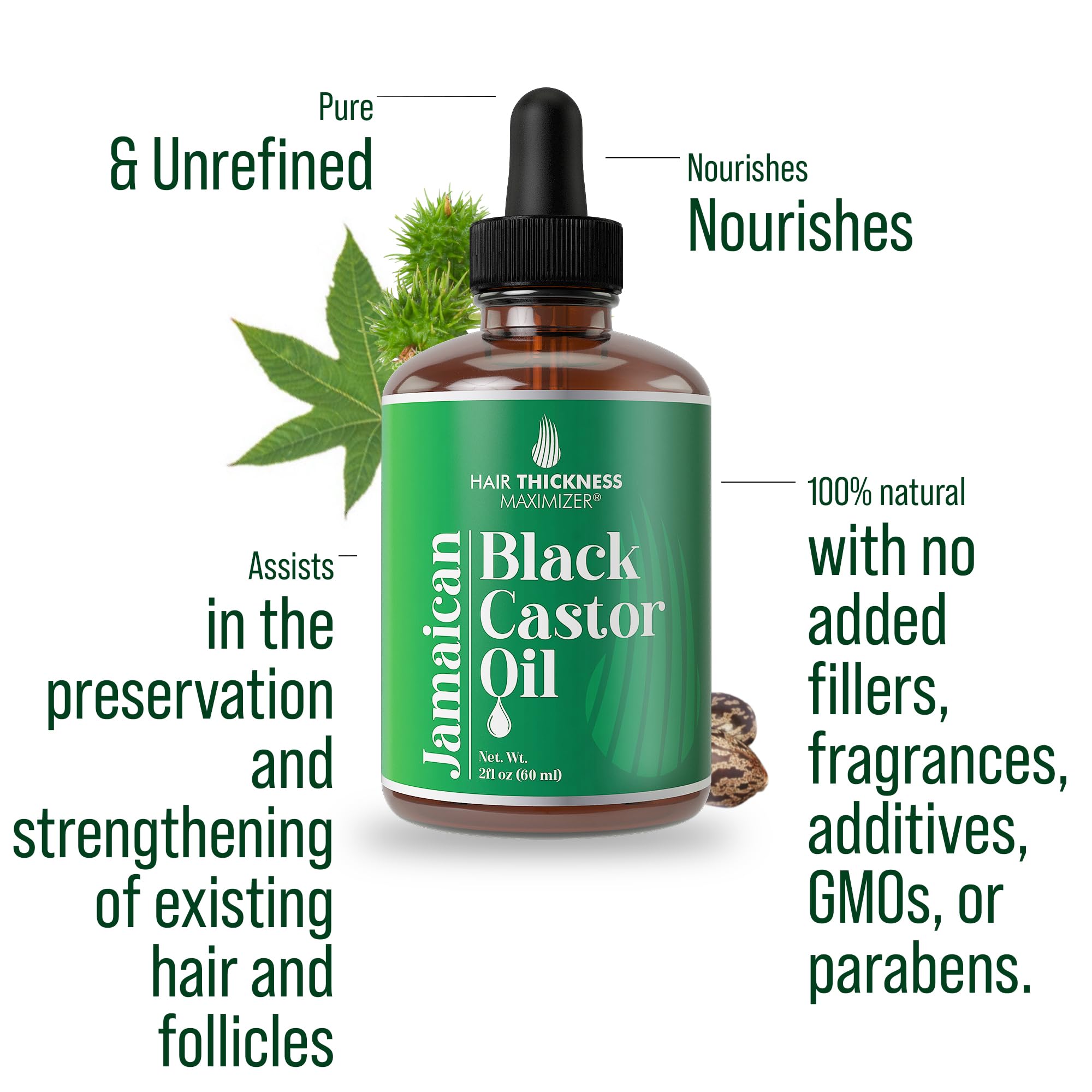 Jamaican Black Castor Oil for Hair Growth. Strengthens & Hydrates Thinning, Dry Hair for a Healthier-Looking Scalp. For Women &