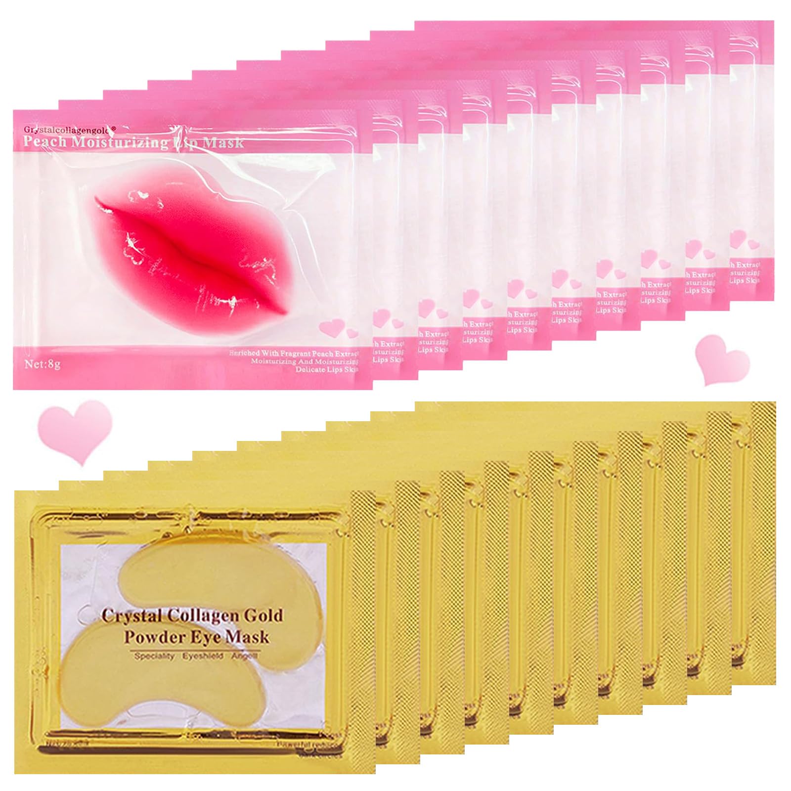 20 Pairs Lip Mask & Eye Mask, Under Eye Patches for Party Favors Adults