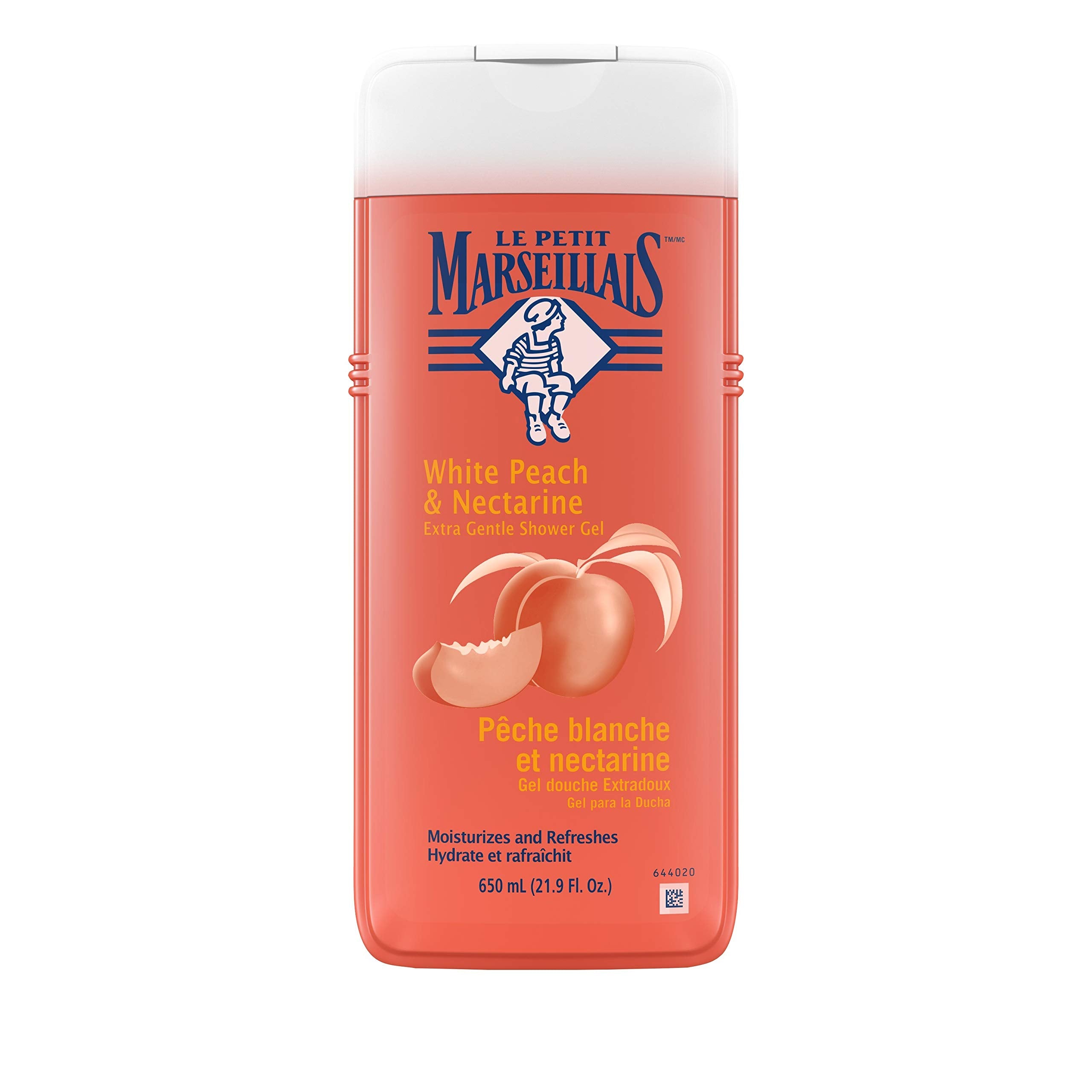 Le Petit Marseillais Extra Gentle Shower Gel with White Peach & Nectarine, Moisturizing & Nourishing French Body Wash pH Neutral