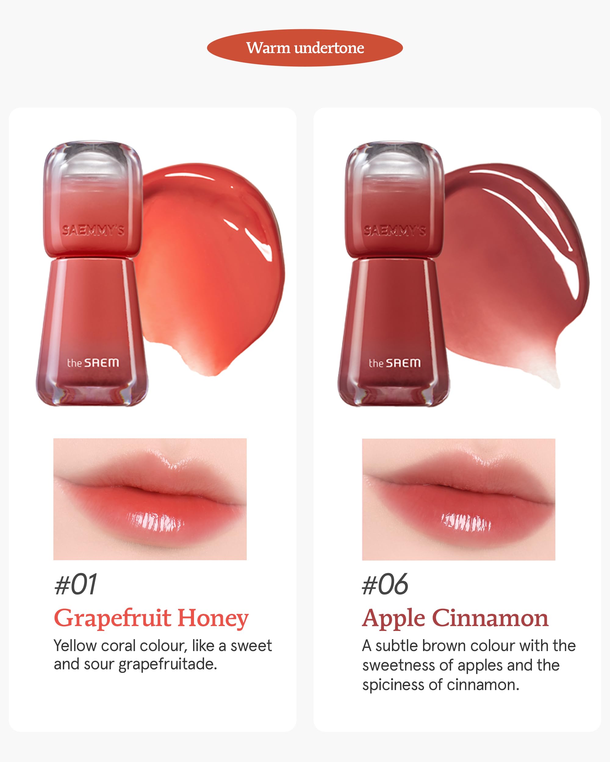 Thesaem Saemmy'S Ade Shot Tint (01, 06) - Korean Lip Titnt, Water Gel Lip Stain With Plump Glowy Moisturizing Finish, Buildable