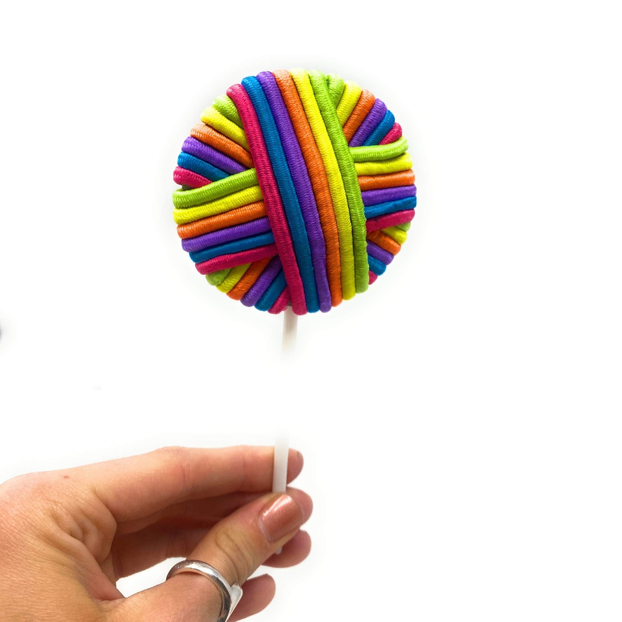 Needzo Elastic Hair Tie Lollipop, Fun Party Favor Cute Pony Tail Accessories for Girls, Assorted Colors