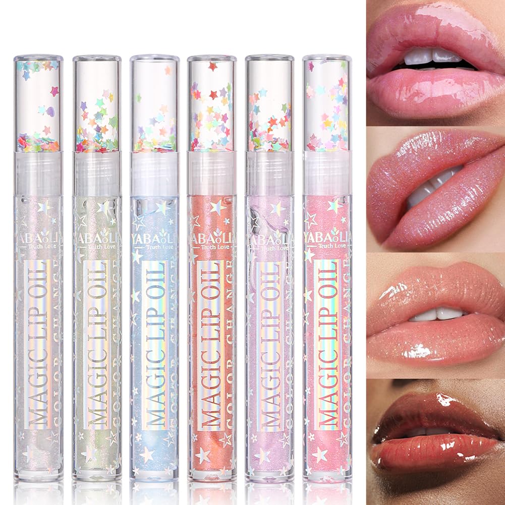 Petansy Shimmery Glitter Lip Gloss 6 Colors Liquid Lipstick Set Plumping Lip Oil | Syrupy Gloss | Long Lasting | Moisturizing| H