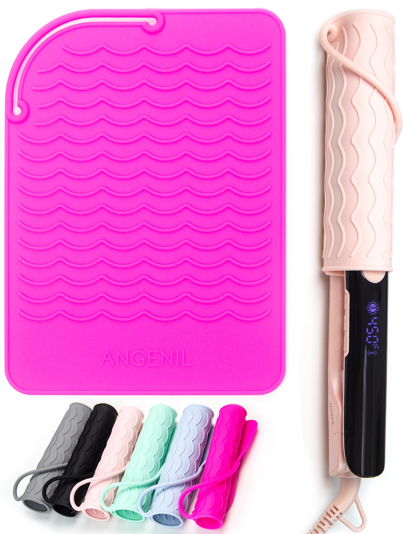 ANGENIL Heat-Resistant Silicone Mat for Hair Irons, 9 x 6.5 inch, Protecting Your Counter Safely
