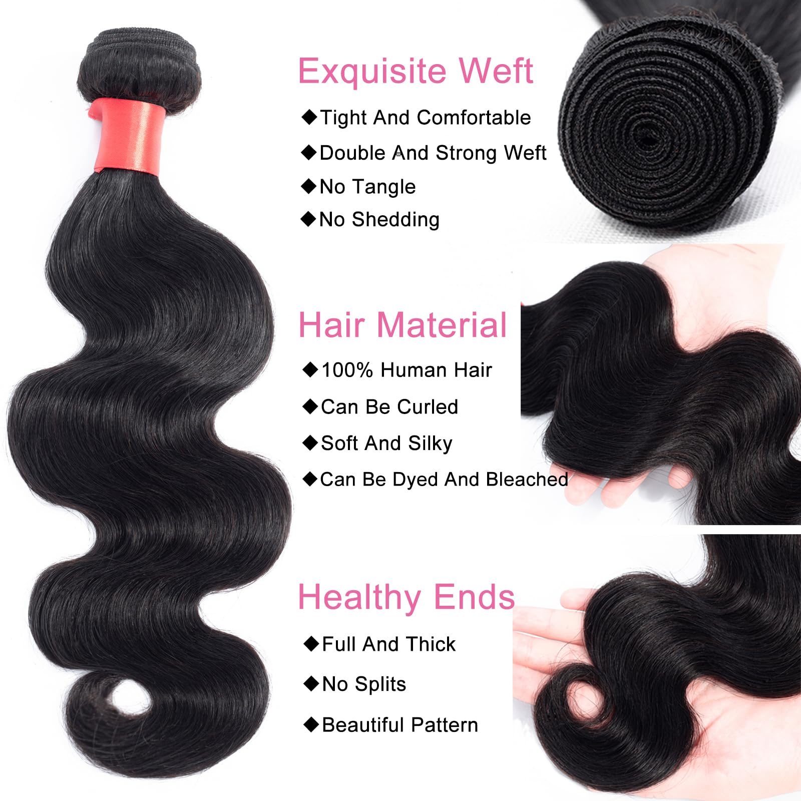 Douyin Brazilian Body Wave 4 Bundles Human Hair 16 18 20 22 Inch 12A 100% Unprocessed Virgin Human Hair Weave Bundles Deals Natu