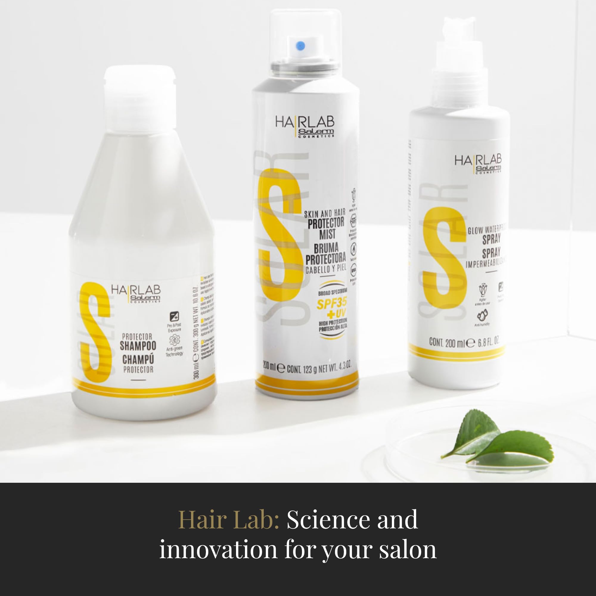 SALERM - Waterproof and Repairing Hair Spray - Hair Lab Solar - 200 ml - Thermal Hair Protector - for Dry or Sun-Damaged Hair -