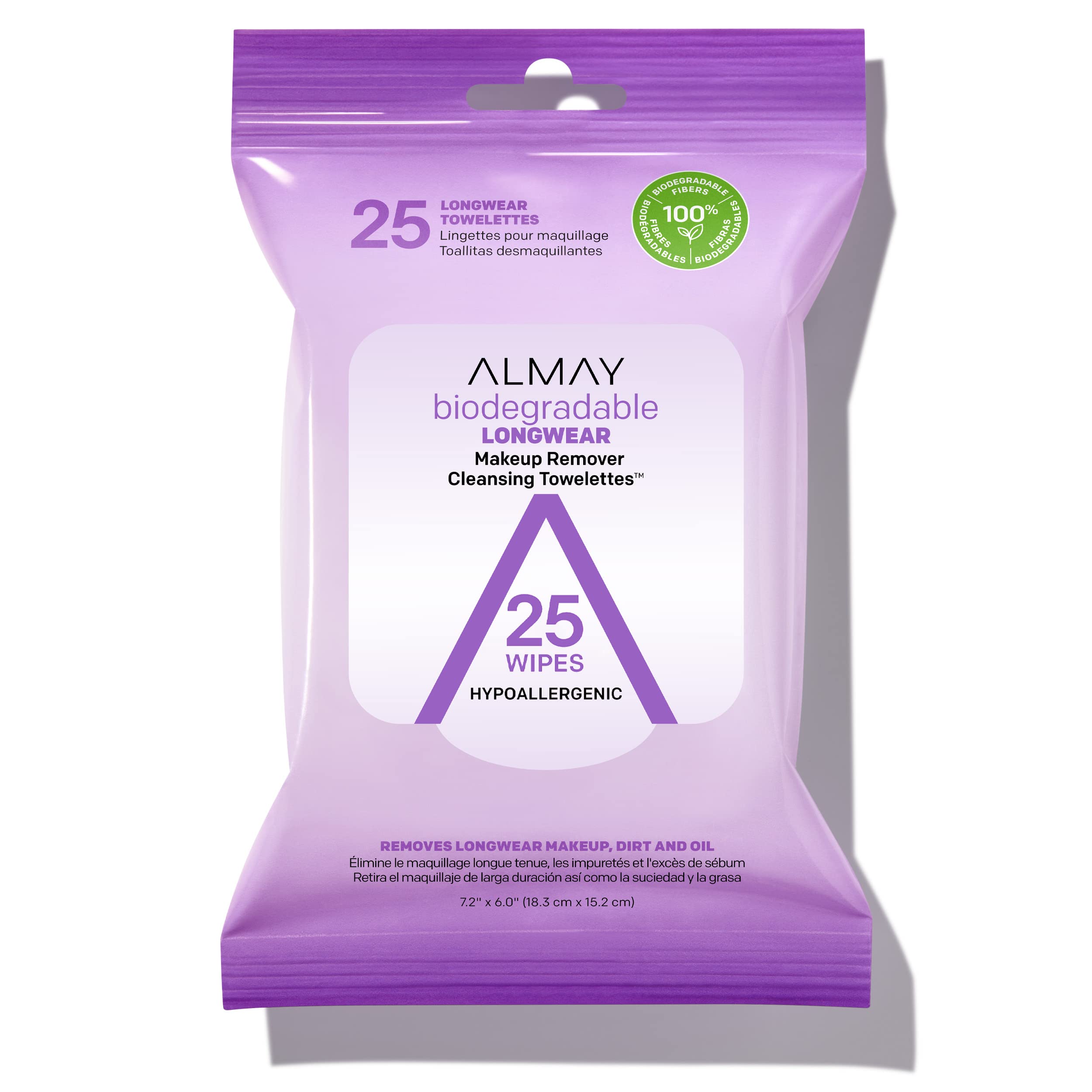 Almay Face Makeup Remover Wipes, Longwear & Waterproof, Hypoallergenic, Fragrance Free, Dermatologist & Ophthalmologist Tested,
