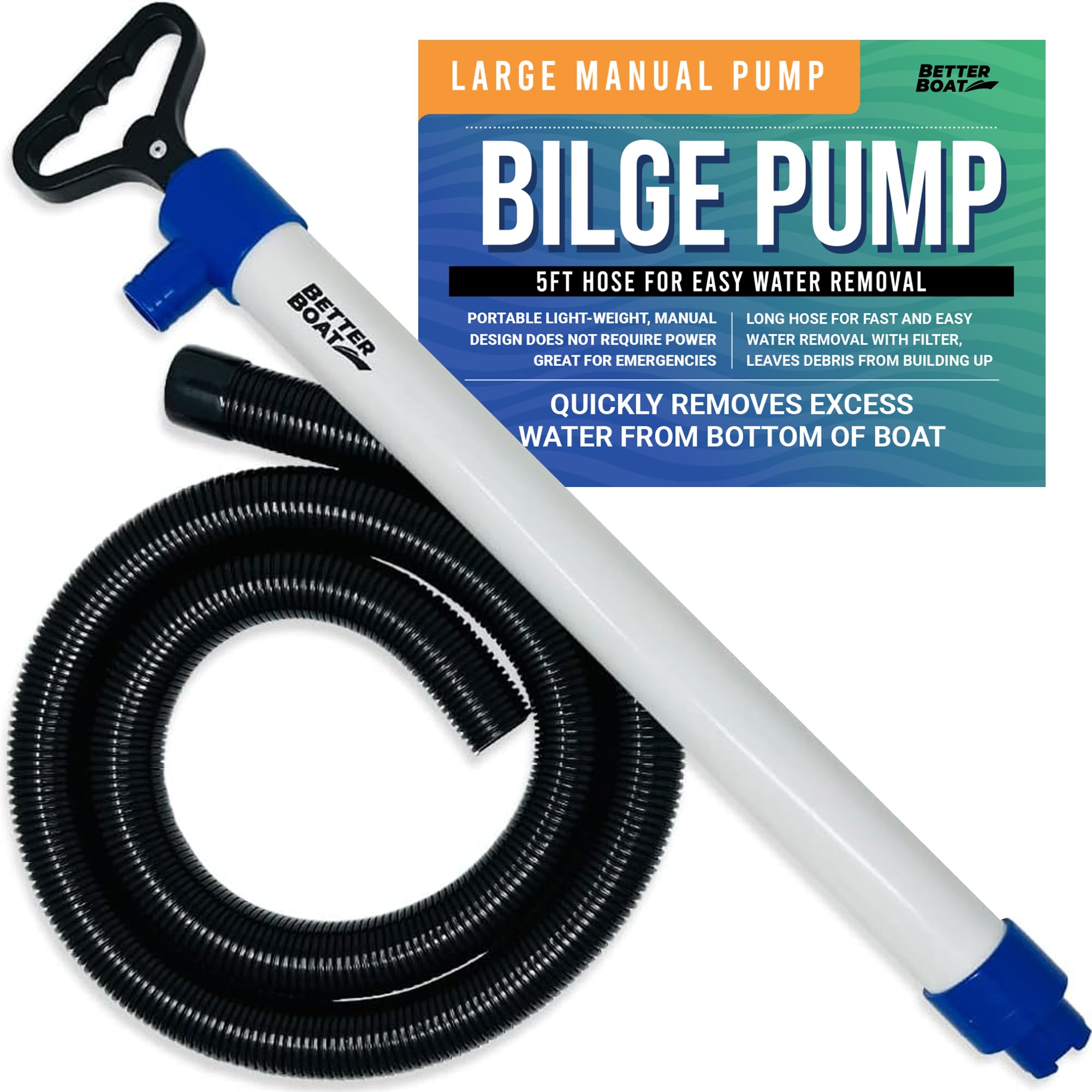Manual Bilge Pump For Boats Kayak Canoe Hand Water Pump  Hand Pumps Siphon Pump Bailer Kayaking Boat With Hose Portable Held 20