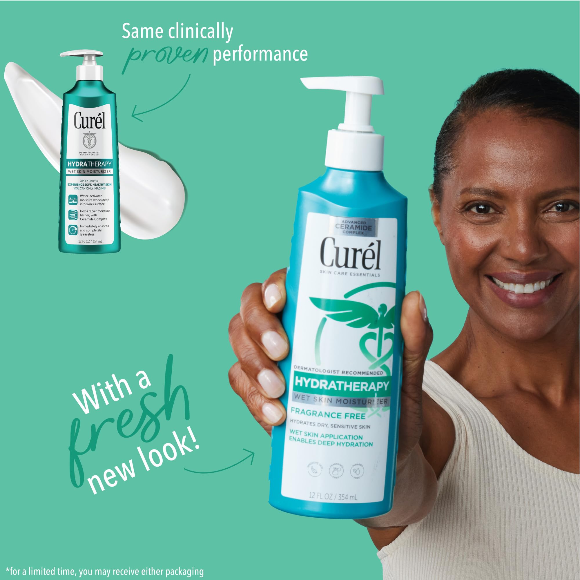 Curel Hydra Therapy In Shower Lotion, Moisturizer for Dry Skin, 12 Oz, Pack of 2, Advanced Ceramide Complex