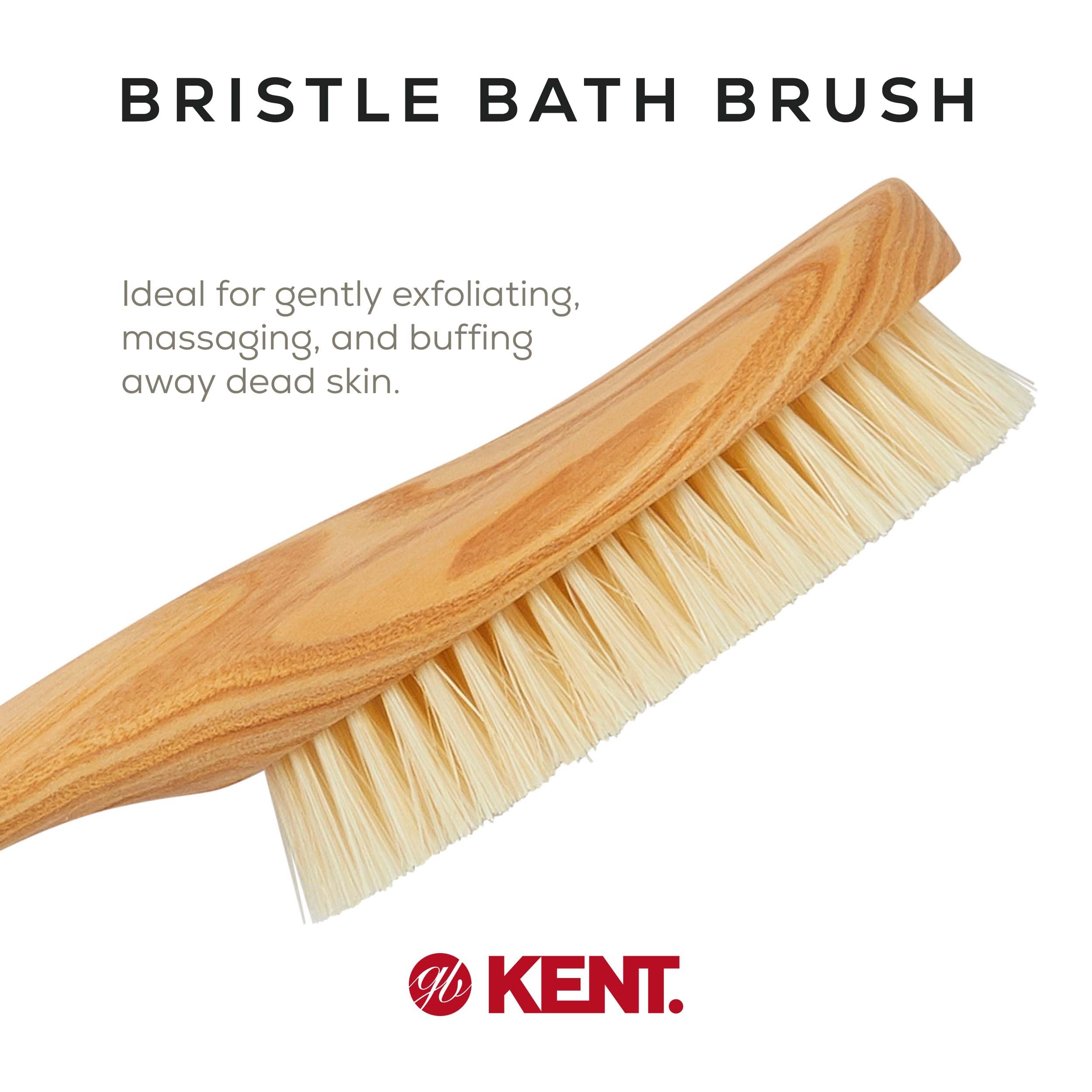 Kent Fd10 Ashwood Back Scrubber For Shower Bath Brush And Body Scrubber Exfoliator - Boar Bristle Shower Brush For Body For Men