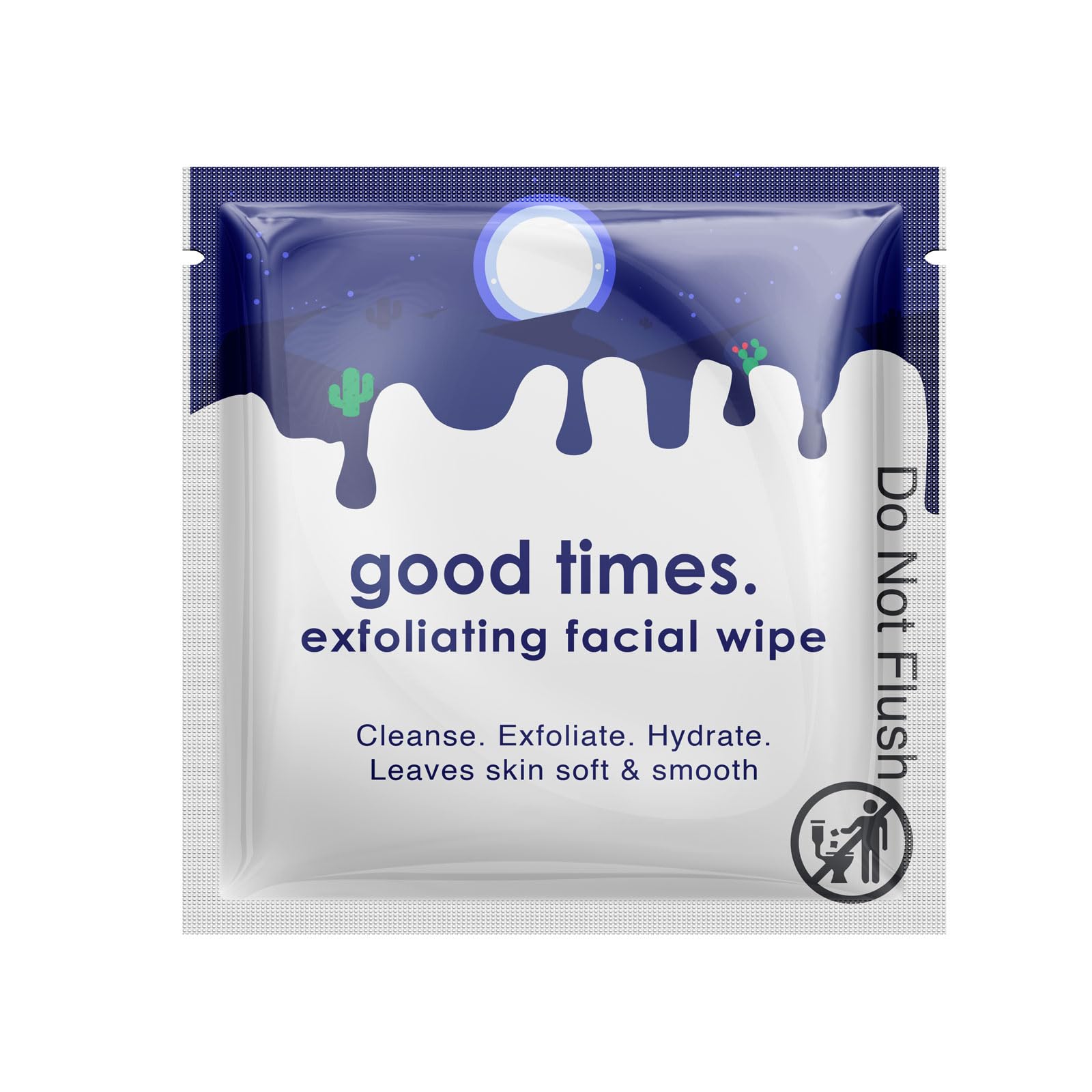 Eco-Beauty Good Times Waterless Daily Gentle Exfoliating Face Wipes Individually Wrapped Pre-Moistened Packet Cleanse, Exfoliate