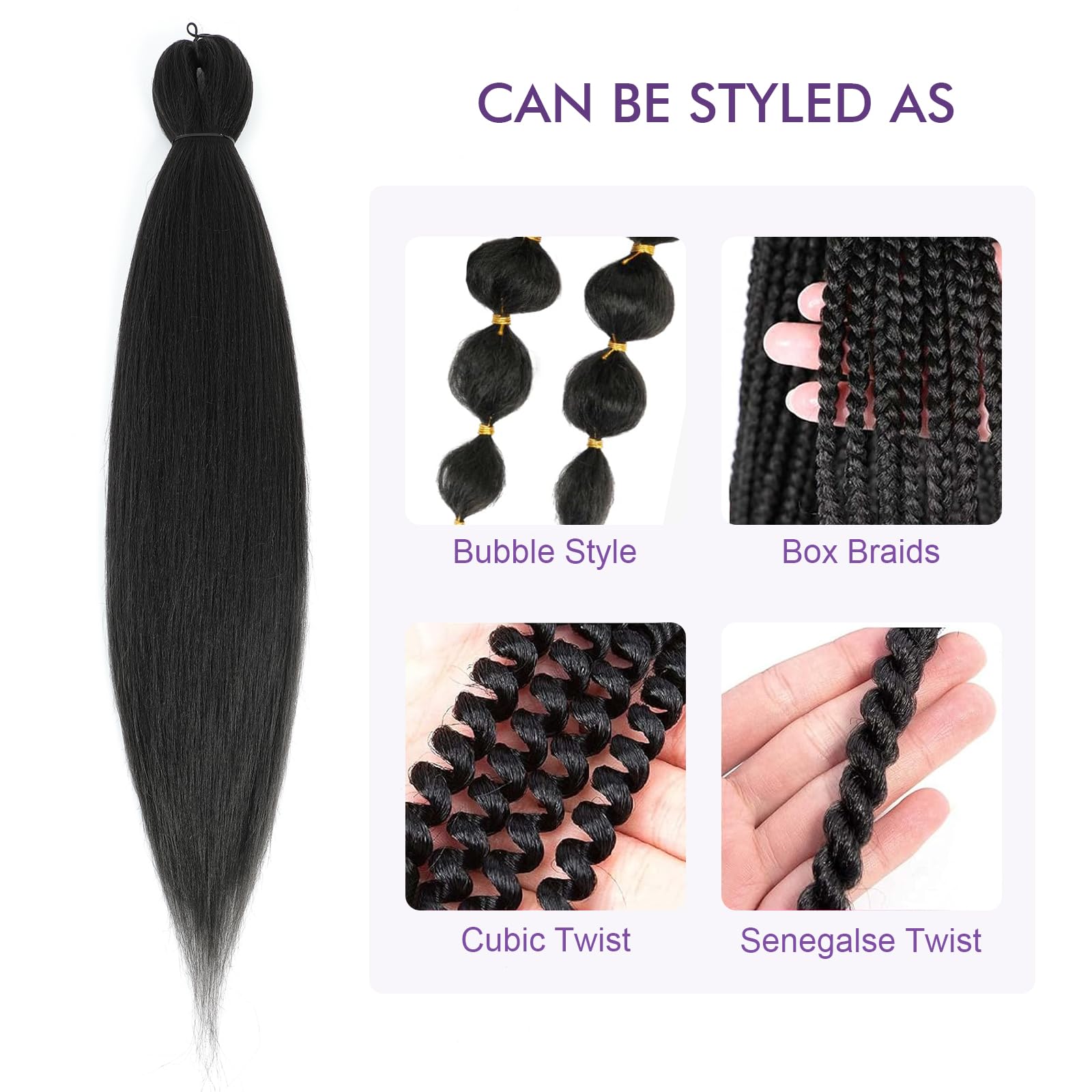 Rosdina Pre-Stretched Braiding Hair - 30 Inch 8 Packs Dark Brown Super Long Braiding Hair For Twist Or Box Braids, Yaki Texture