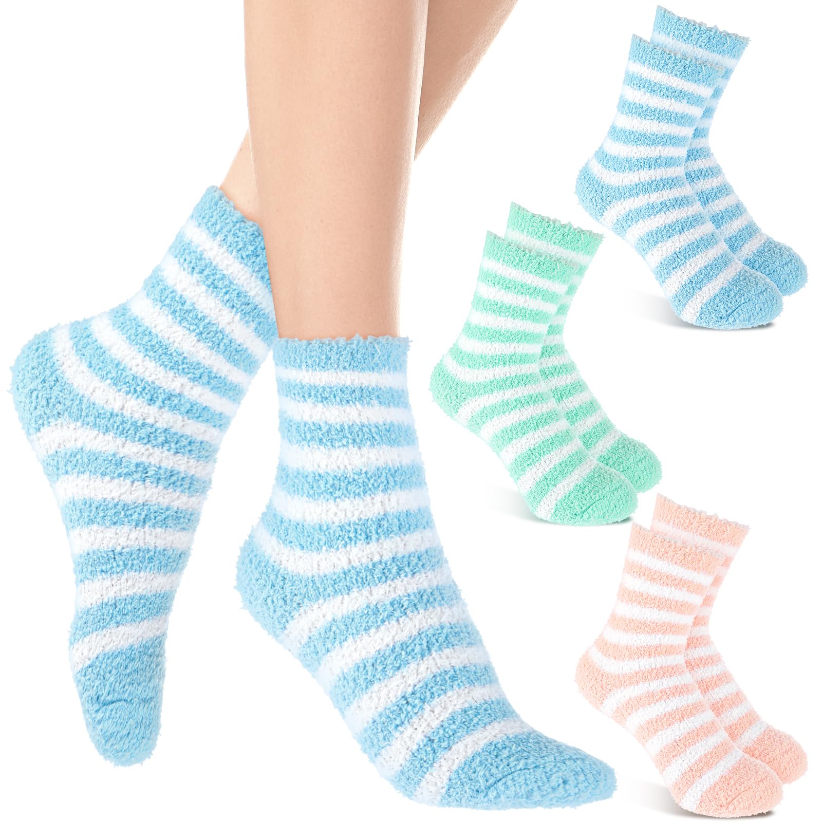 3Pairs Aloe Socks Moisturizing Spa Socks for Dry Cracked Feet Infused Socks Gel Sleeping Fuzzy Socks Lotion Socks Gift for Women