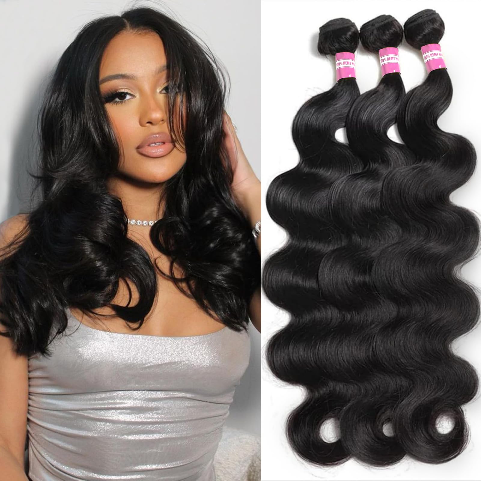 DMKEEP 12A Bundles Human Hair 18 20 22 Inch Body Wave Human Hair Bundles 100% Unprocessed Brazilian Raw Virgin Hair 3 Bundles Bo