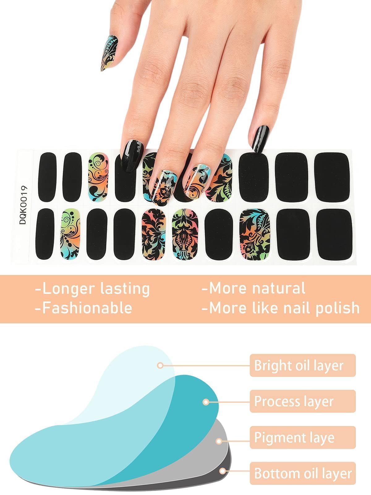 Kalolary Leopard Print Gel Nail Polish Strips Nail Art Sticker Waterproof Full Nail Wraps Decal Kits For Diy Summer Nail Art, In