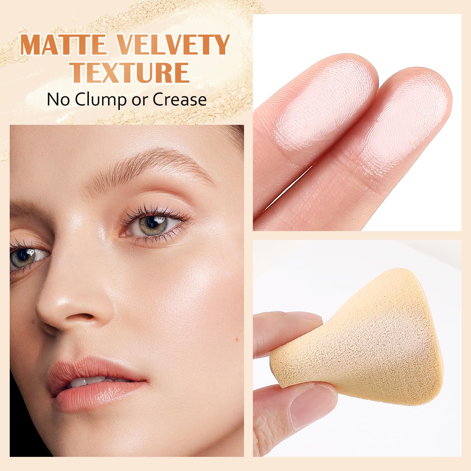 Apooliy Setting Powder, Oil Control Pressed Powder, Long-Lasting Matte Face Powder Pore Minimization, Flawless Finishing Powder