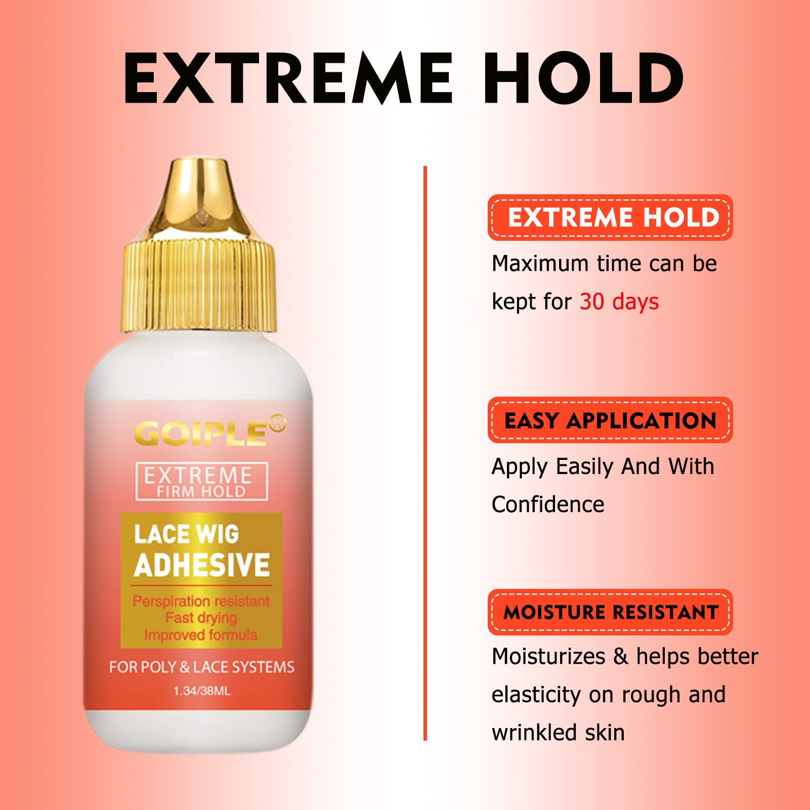 Wig Glue Lace Glue Waterproof Lace Front Wig Glue For Wigs With Tools And Hair Wax Stick (Wig Glue/Wig Glue Remover/Hair Wax Sti