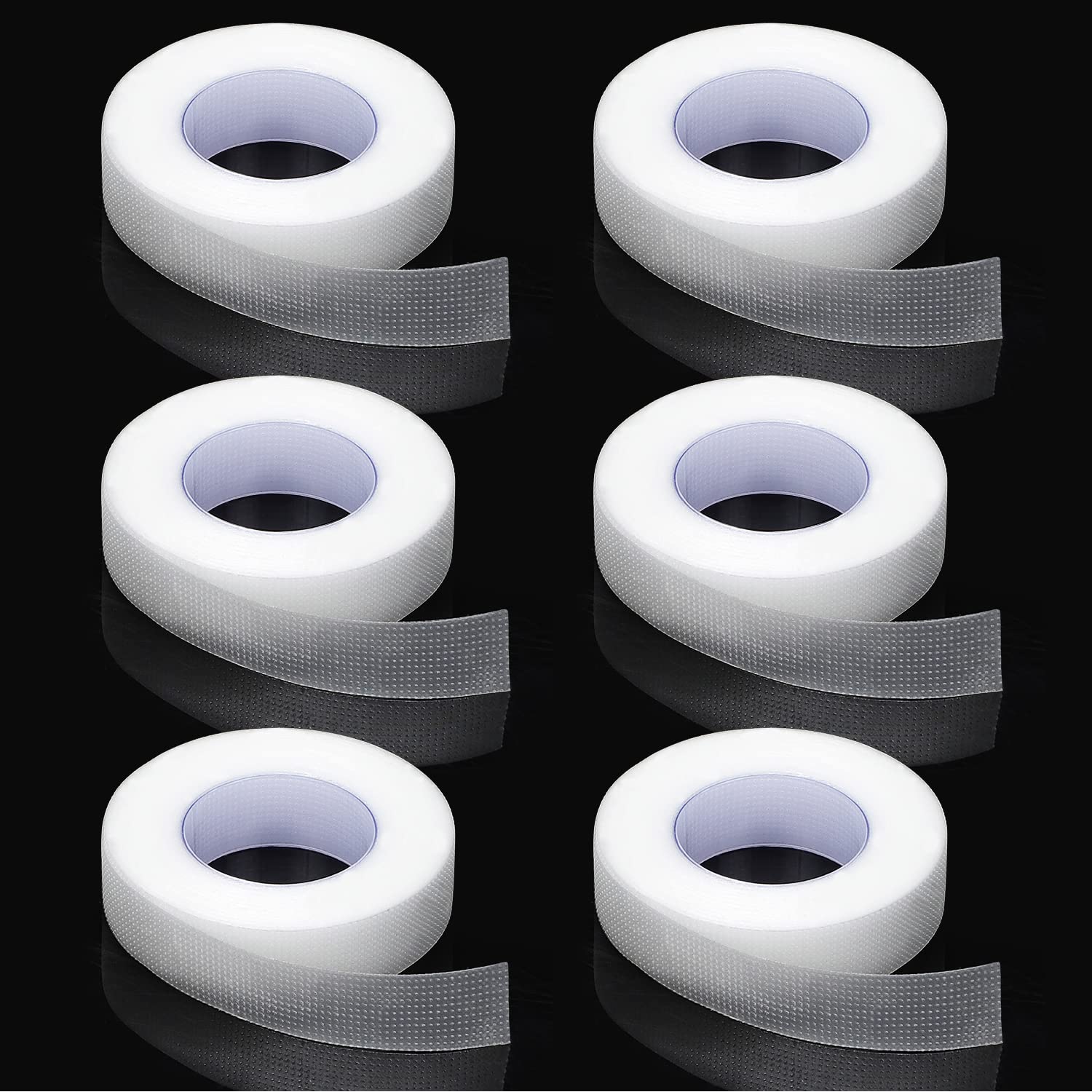 JASSINS 6 Rolls PE Eyelash Tape, Adhesive Fabric Eyelash Tapes, Adhesive Breathable Micropore Fabric Tape for Eyelash Extension 