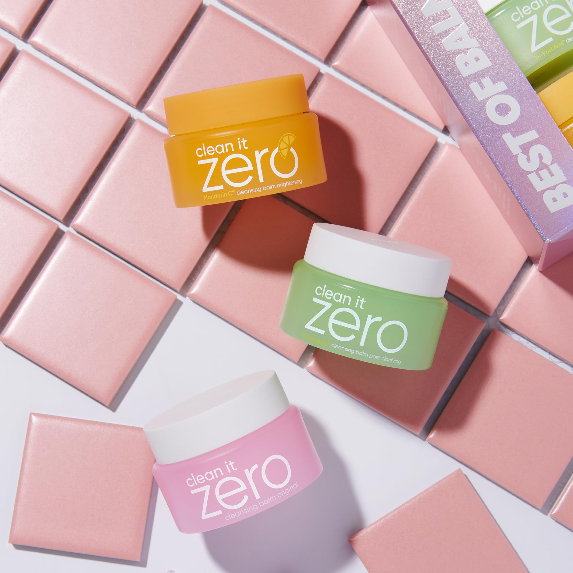 BANILA CO Clean it Zero Best of Balms Trio: Original, Brightening, Pore Clarifying (Pack of 3 travel sized balms, 25ml each)