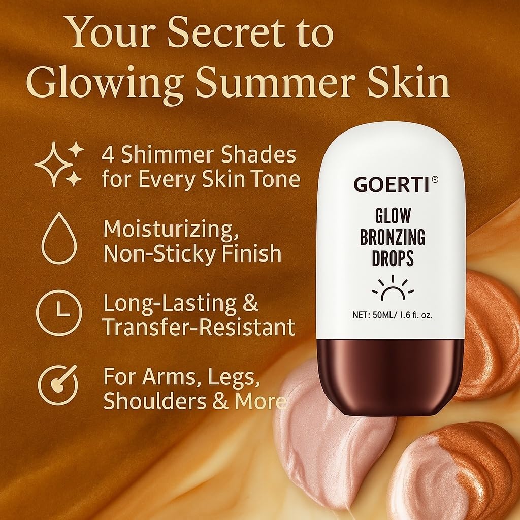 Body Shimmer Oil - Liquid Highlighter for Glowing Skin, Waterproof & Long-Lasting Body Makeup for Face, Arms, Legs & Shoulders,