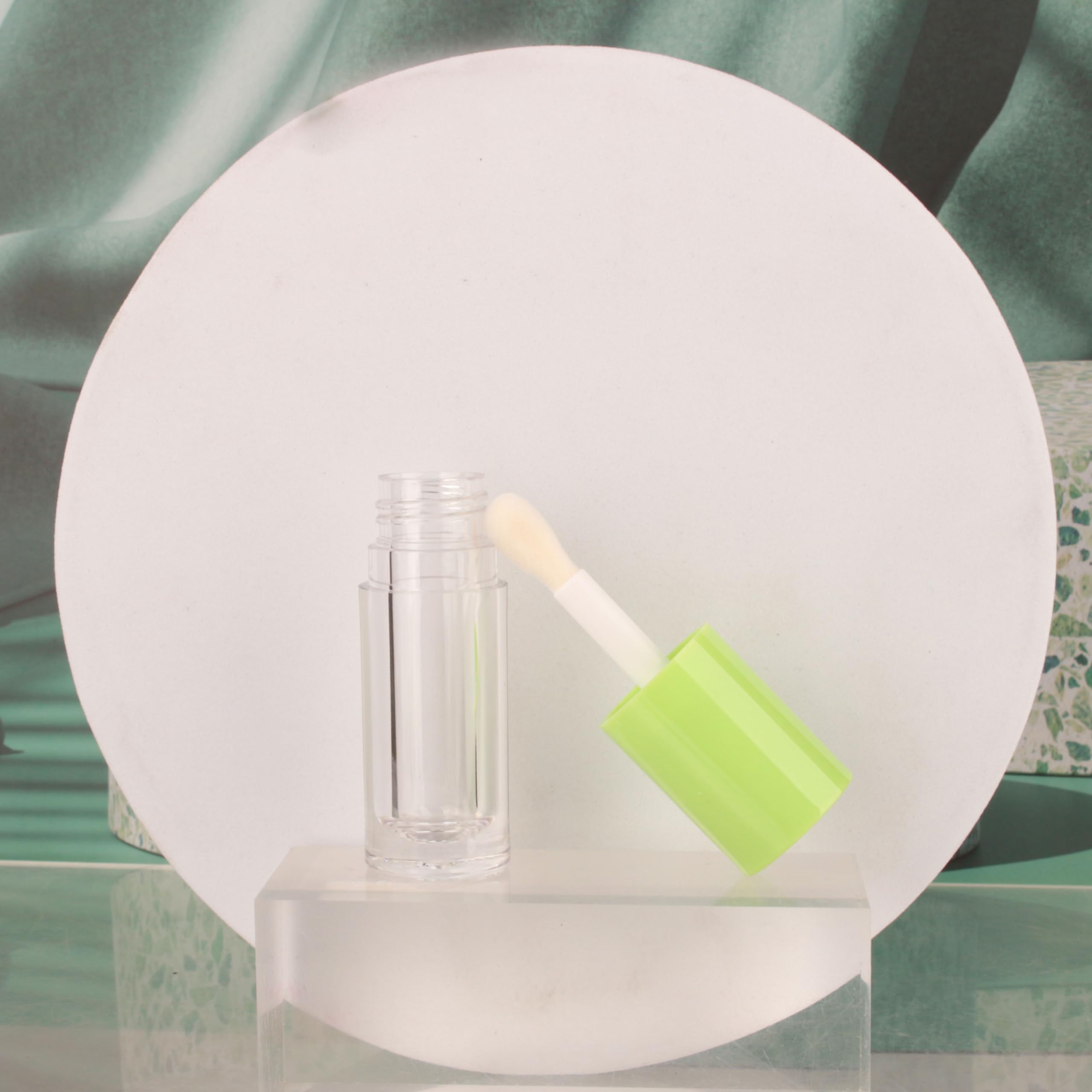 COSIDEA 14pcs Empty Green 6ml big doe foot wand lip gloss tubes Round Chunky lipgloss tubes containers wholesale with thick larg