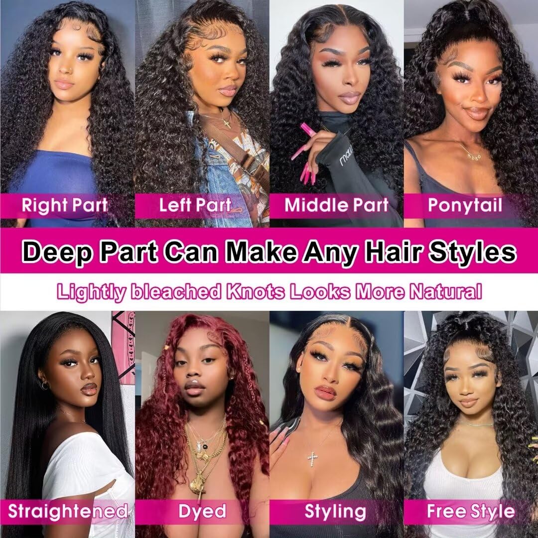 Juvid 13X6 Curly Lace Front Wigs Human Hair 13X6 Jerry Curly Hd Lace Frontal Wig For Women 180 Density Pre Plucked Kinky Curly W