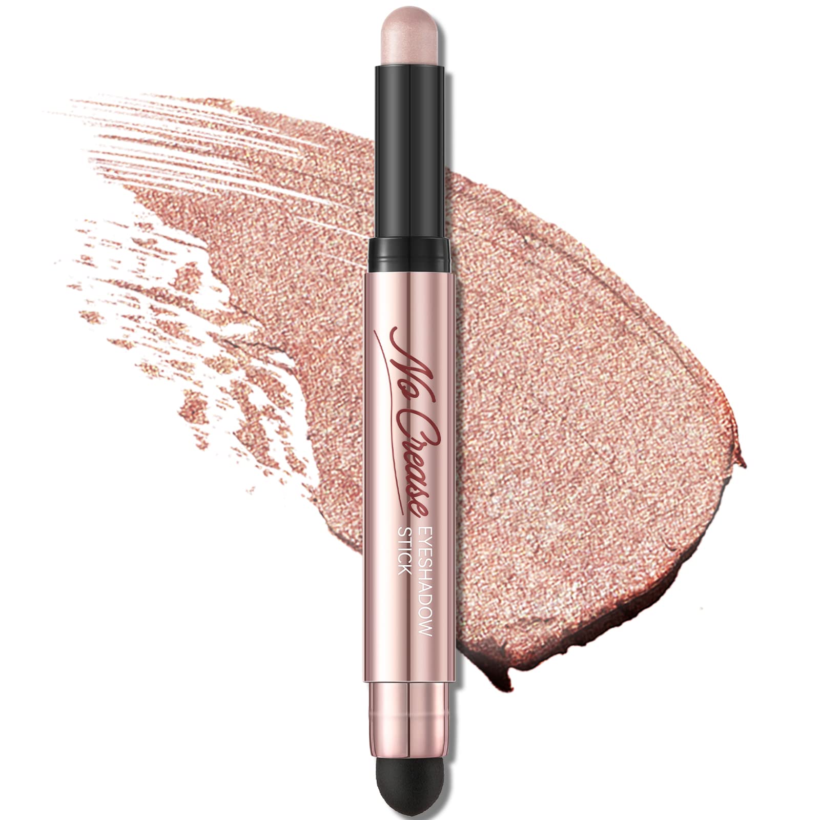 FOCALLURE No Crease Eyeshadow Stick, Creamy Eye Shadow Stick, Matte & Shimmer Eyeshadow Pencil, Smudge-proof, Built-in Smudger, 