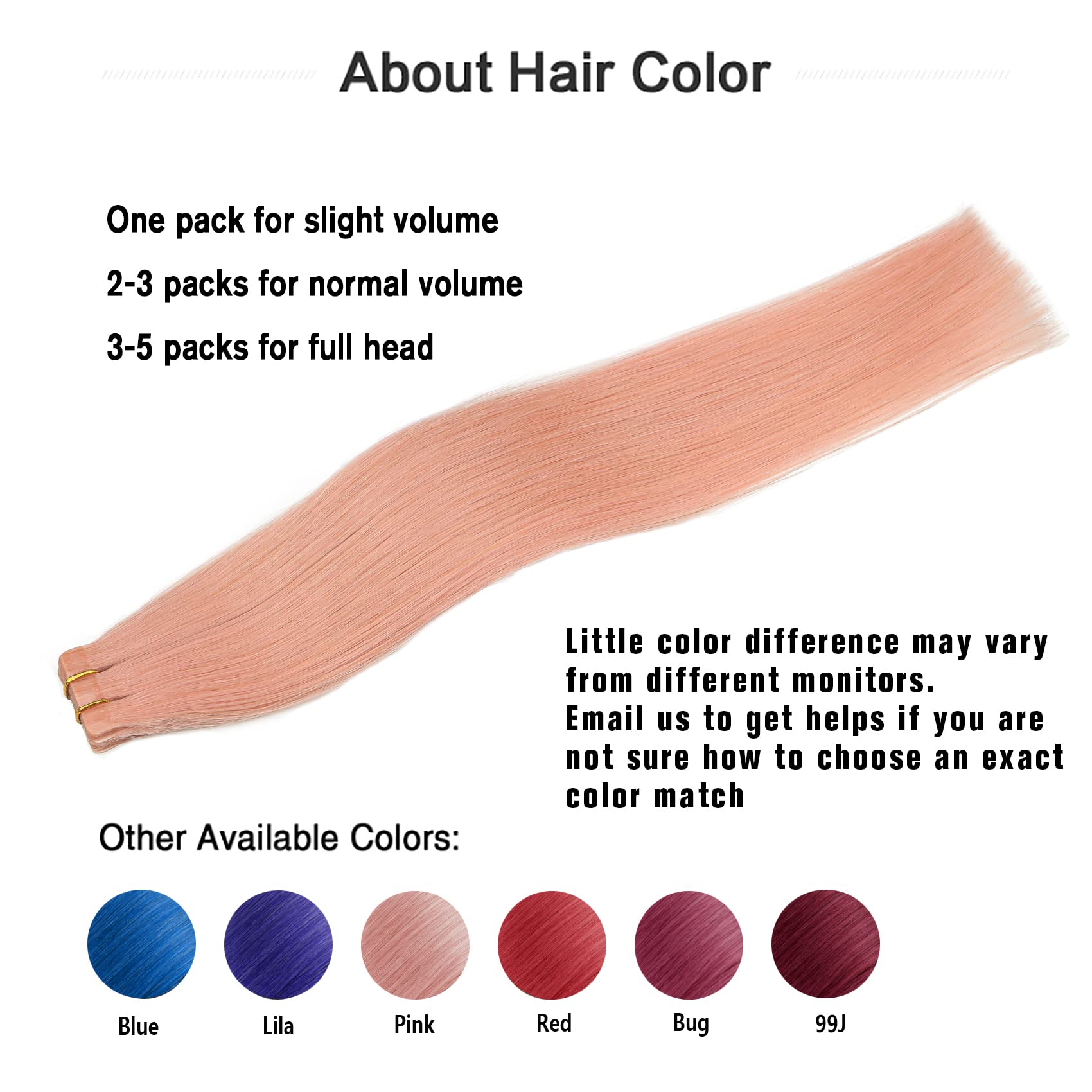 Tape in Hair Extensions Pink 100% Remy Human Hair Extensions Silky Straight for Fashion Women 20 Pcs/Package (14Inch #Pink 30g)