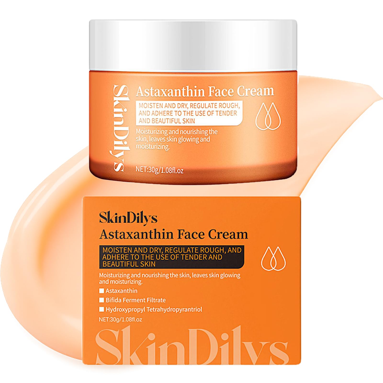 SkinDilys Australian Brand Astaxanthin Face Cream 30g / Nourishes, Repair and Firms Skin with ProXilane, Deeply Hydrates, Brigh