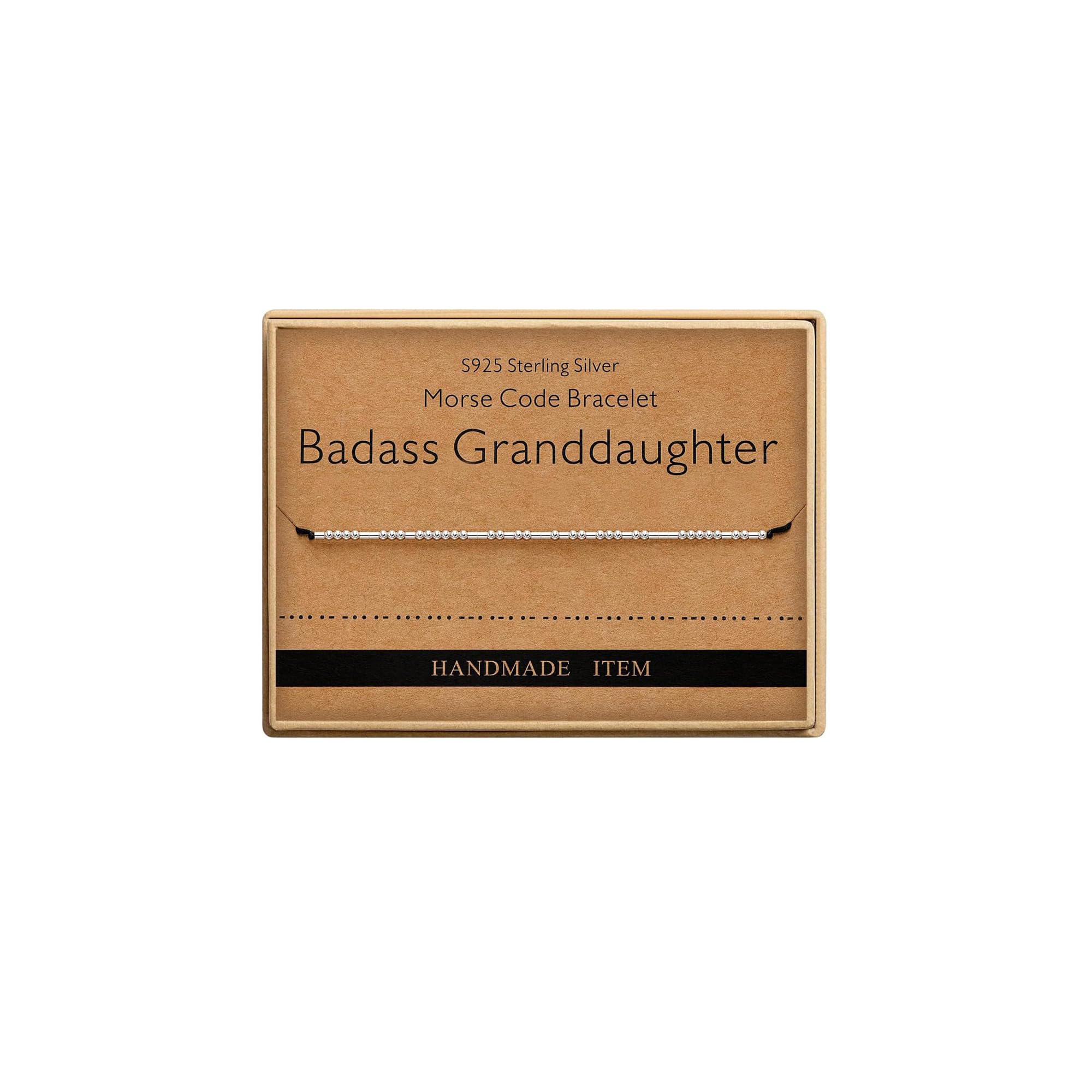 Gifts for Granddaughter Badass Granddaughter Morse Code Bracelets for Women Inspiration Gifts for Women Funny Birthday Gifts for