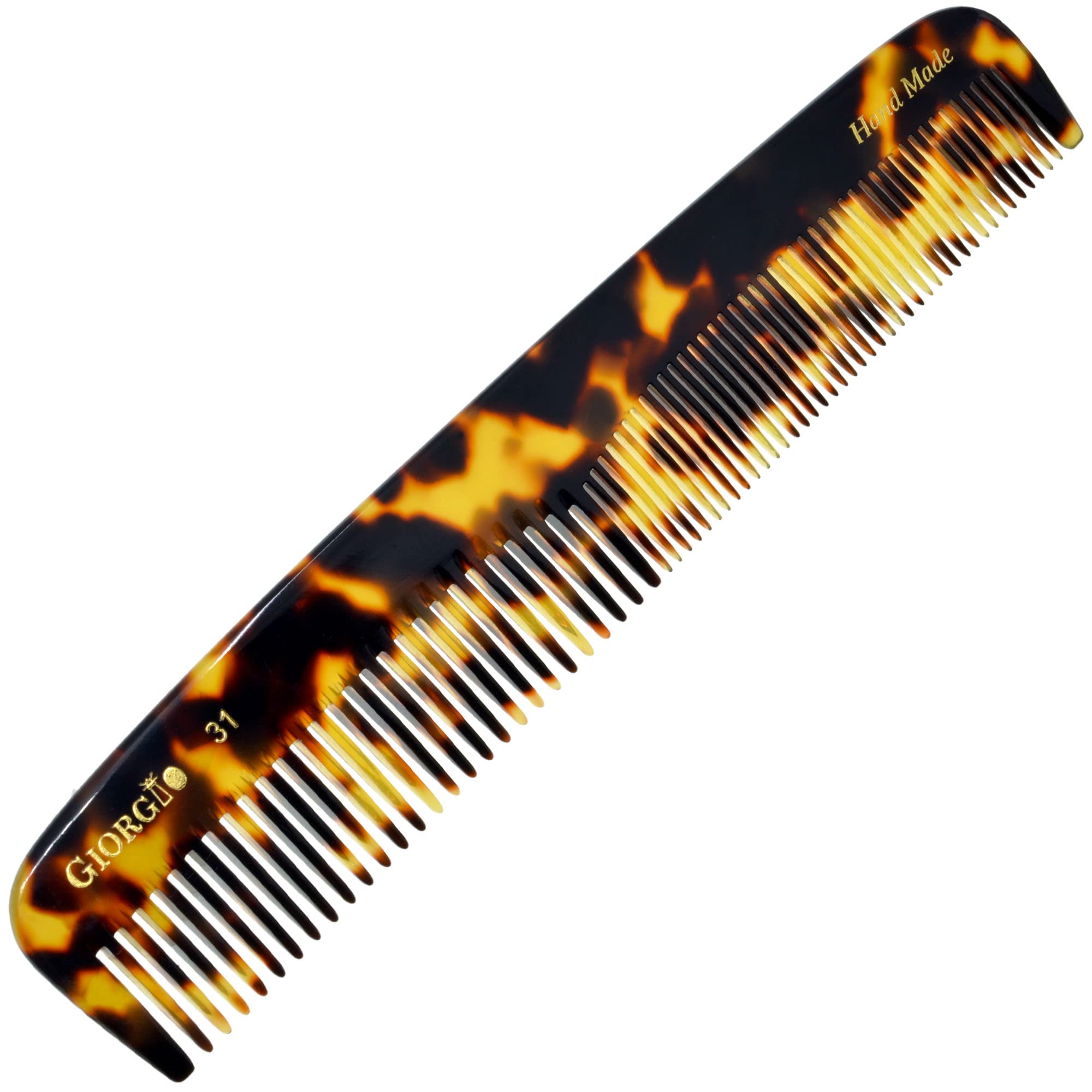 Giorgio G31 Fine Tooth and Wide Tooth,Hair Comb  Hair Styling Comb for Men, Grooming Hair Combs for Women, Mens Beard Care Comb