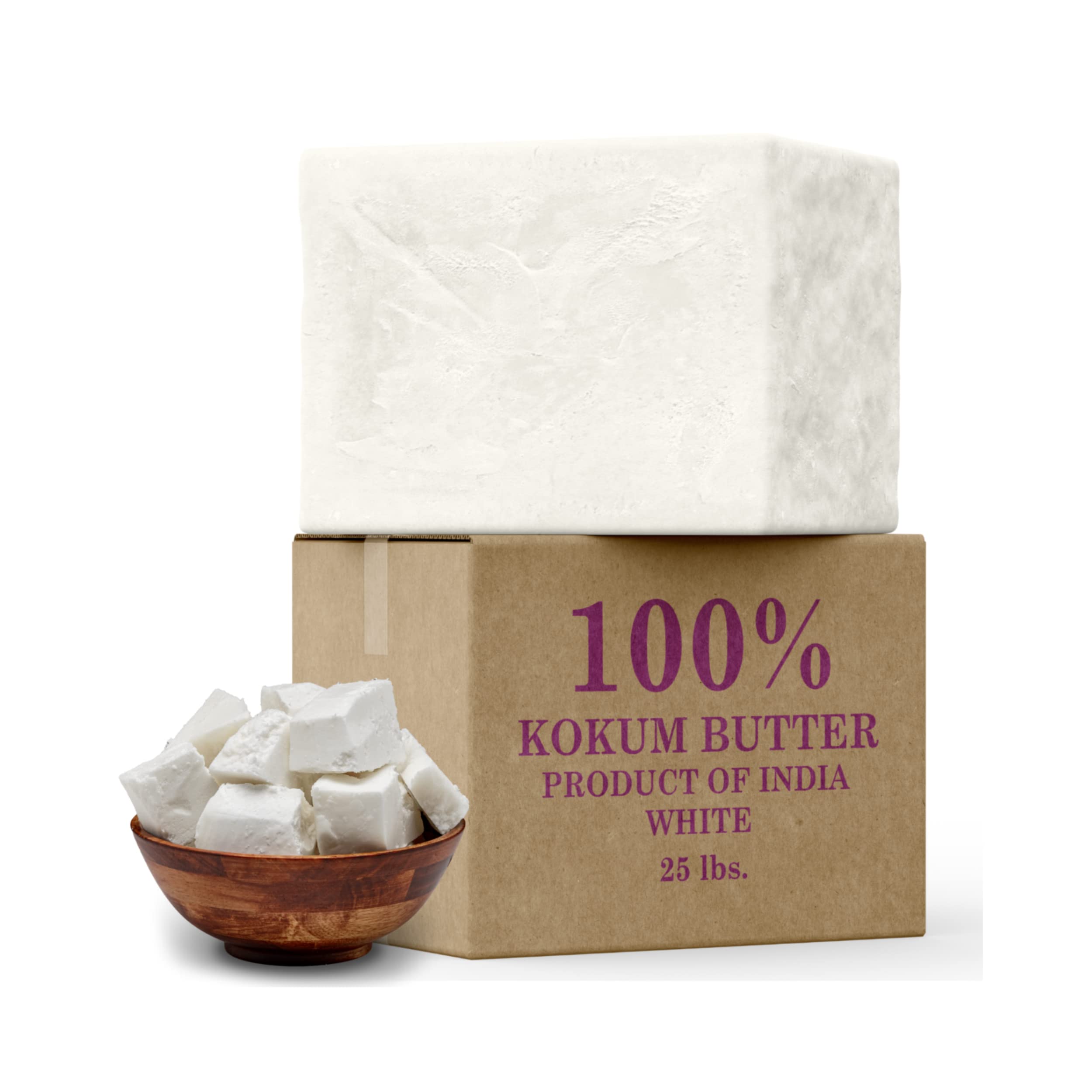 Raw Kokum Butter 8 oz. Jar - 100% Pure Natural Cold Pressed - Great for Skin, Body and Hair Moisturizer, DIY Creams, Balms, Loti