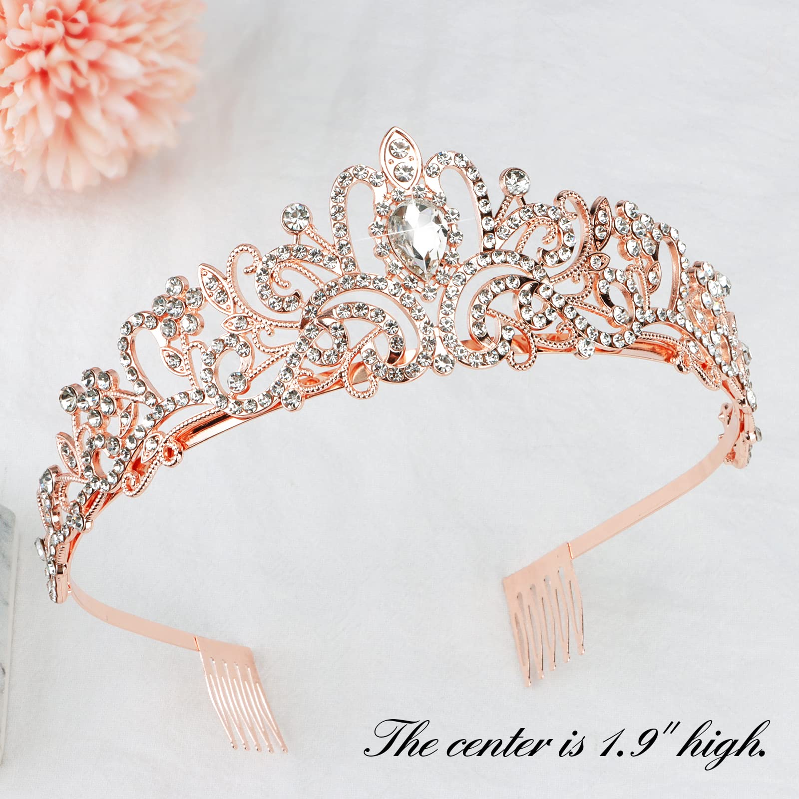 Cieher Princess Crown And Birthday Sash Set, Birthday Crown Birthday Girl Crown Birthday Tiara For Women Birthday Princess Crown