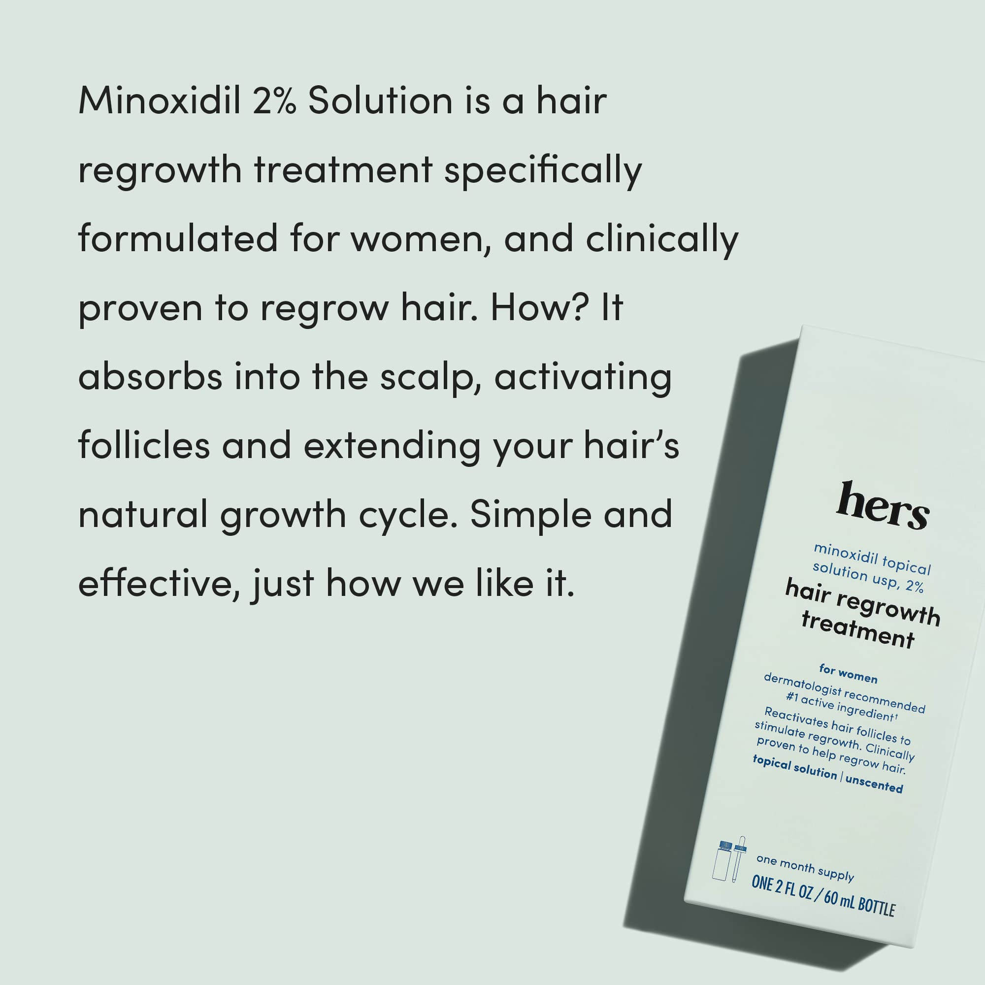 HIMS & HERS Hair Regrowth Treatment for Women, 2% Minoxidil, Unscented, 2 Fl Oz, 2 Pack