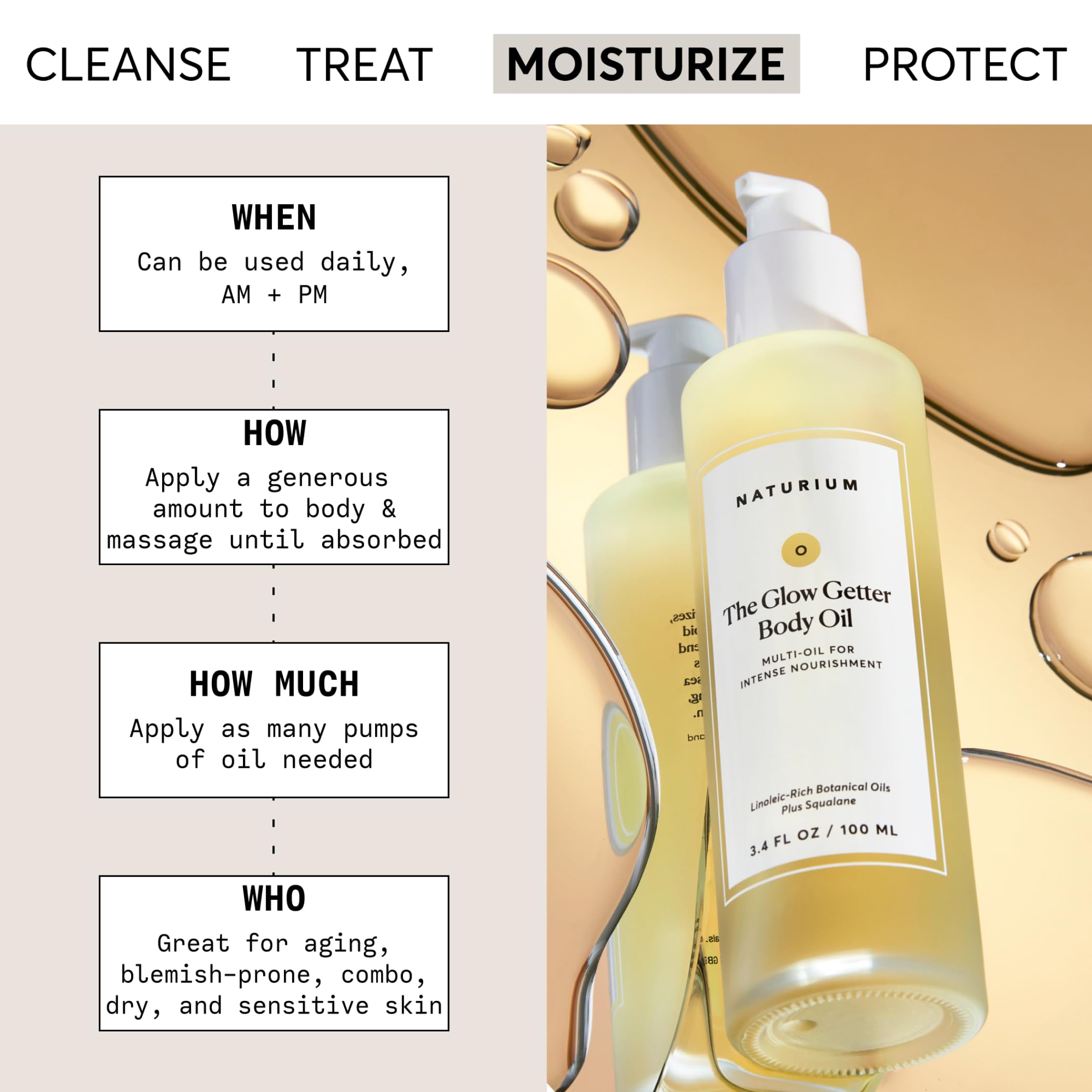 Naturium The Glow Getter Body Oil, Multi-Oil For Intense Nourishment, Hydrating & Moisturizing Formula, Vegan & Cruelty-Free, 3.
